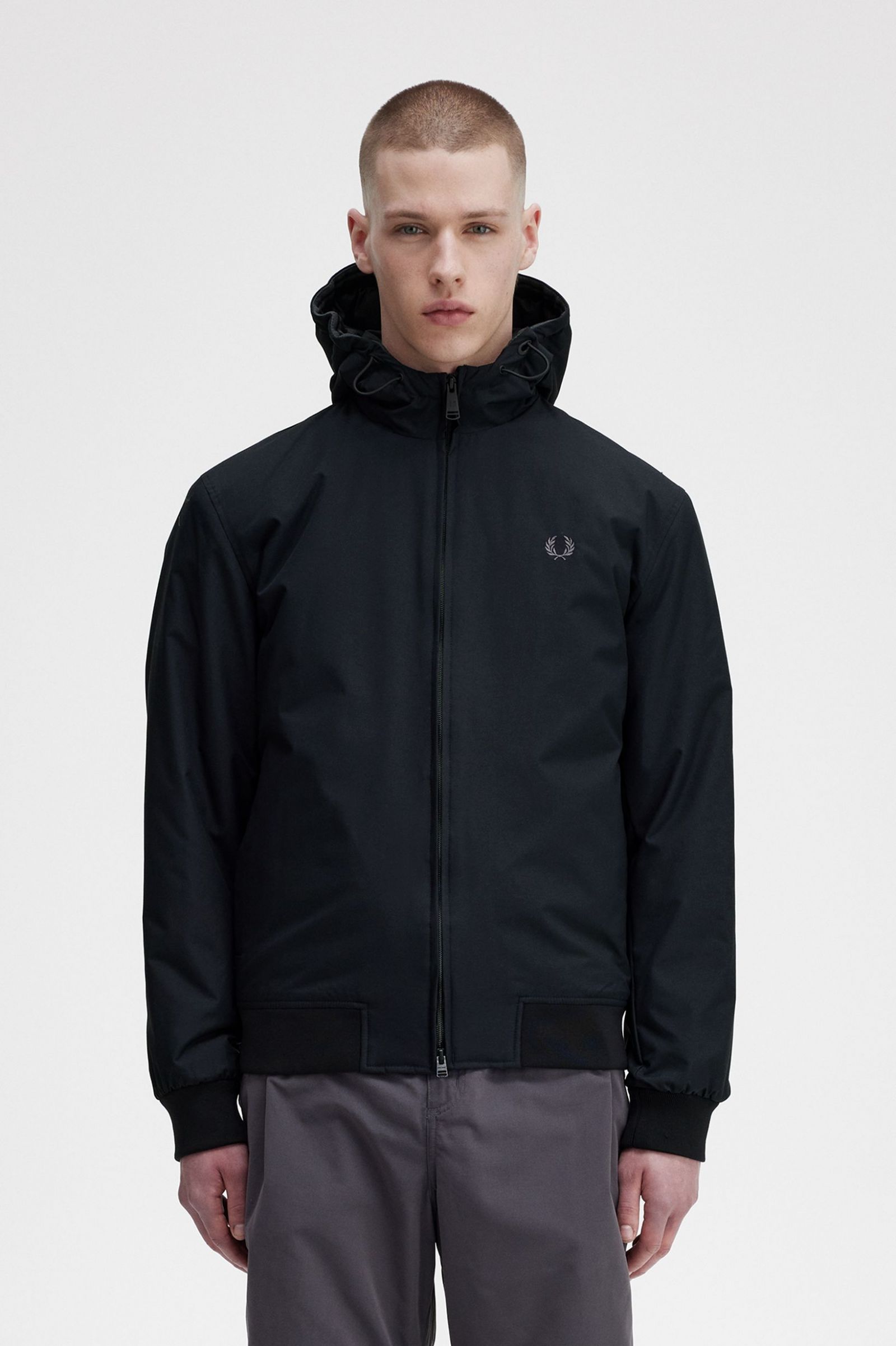 Padded Hooded Brentham Jacket Black / Gunmetal