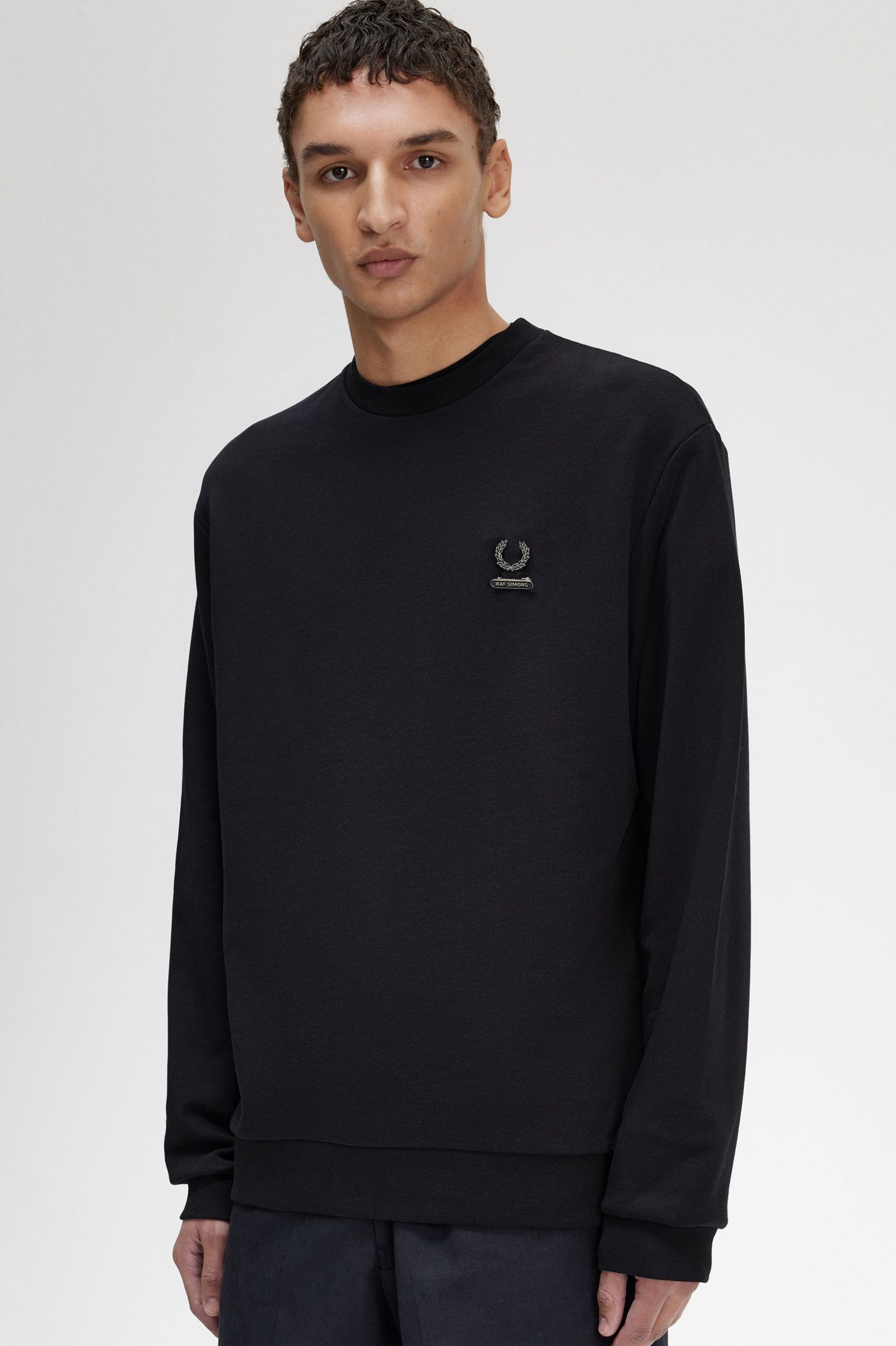 Raf SimonsEmbroidered Sweatshirt Black