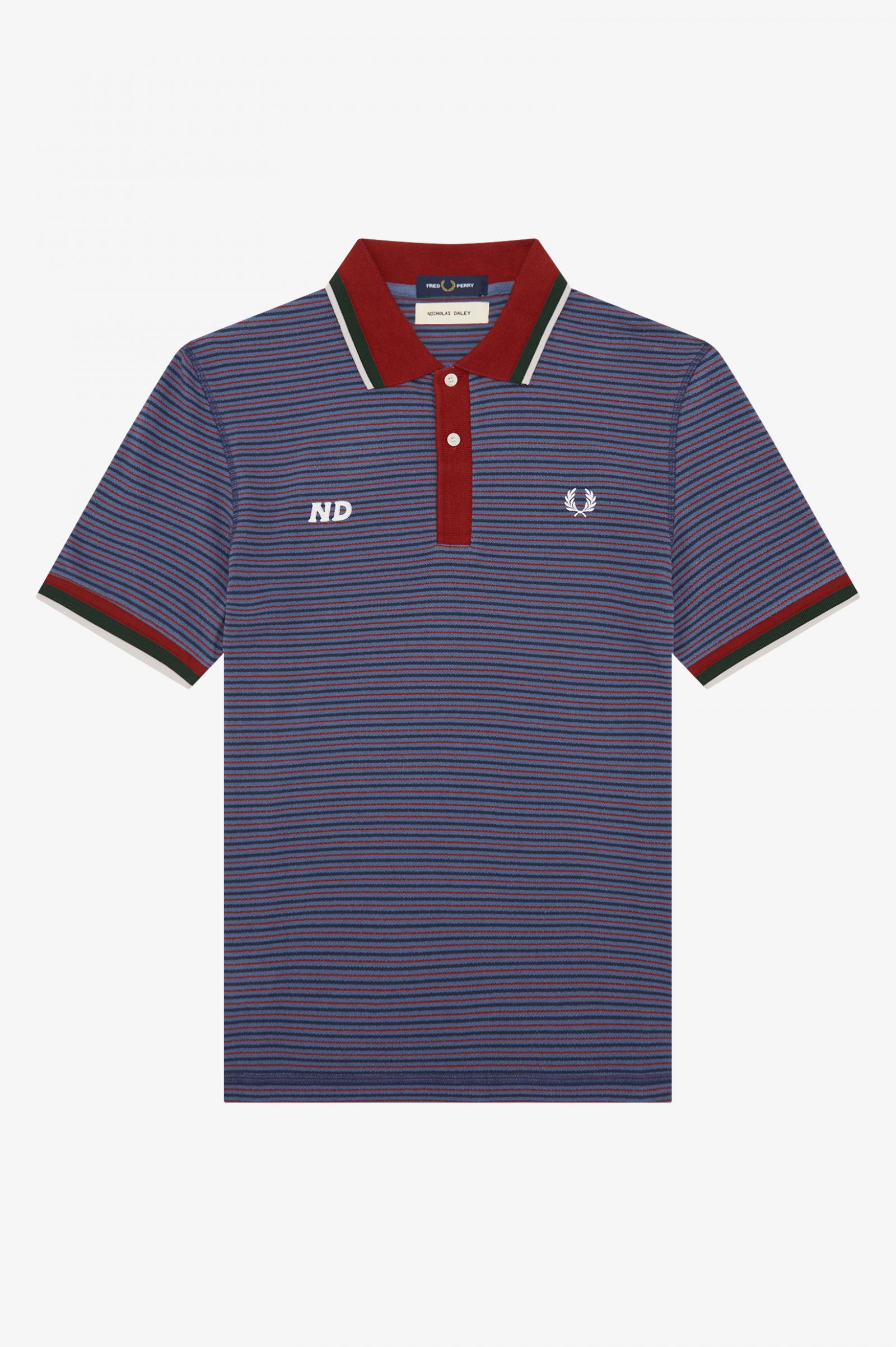 Nicholas DaleyStriped Polo Shirt Antique Bronze