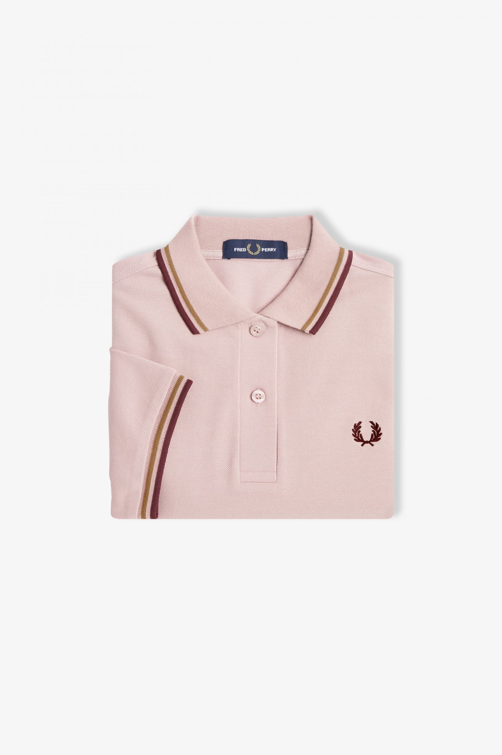 The Fred Perry ShirtG3600 Dusty Rose Pink / Shaded Stone / Oxblood