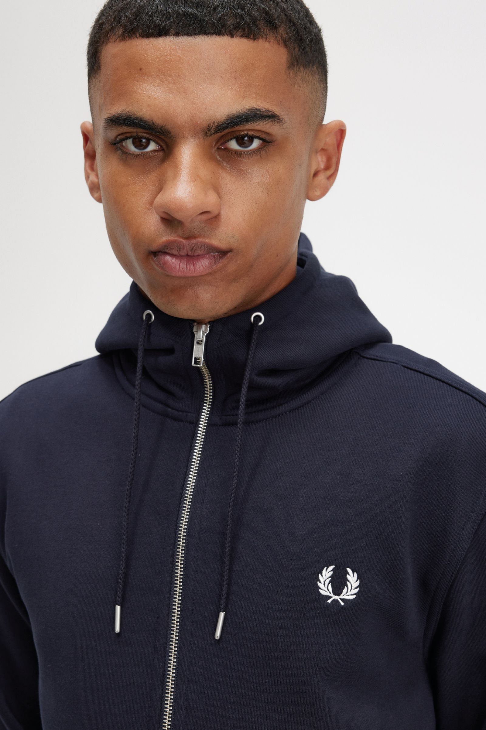 Hooded Zip Through Sweatshirt Navy