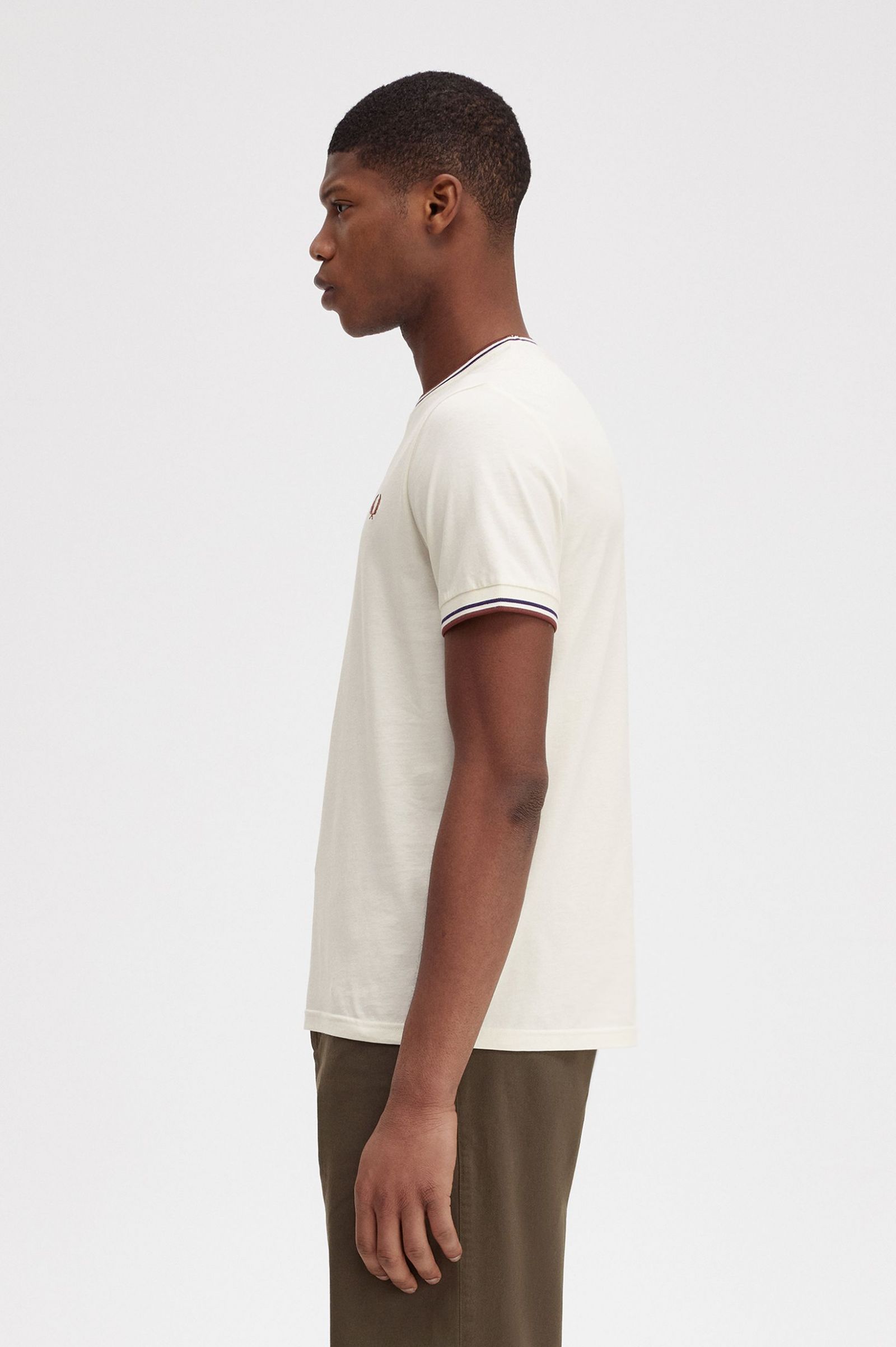 Twin Tipped T-Shirt Ecru / Whisky Brown