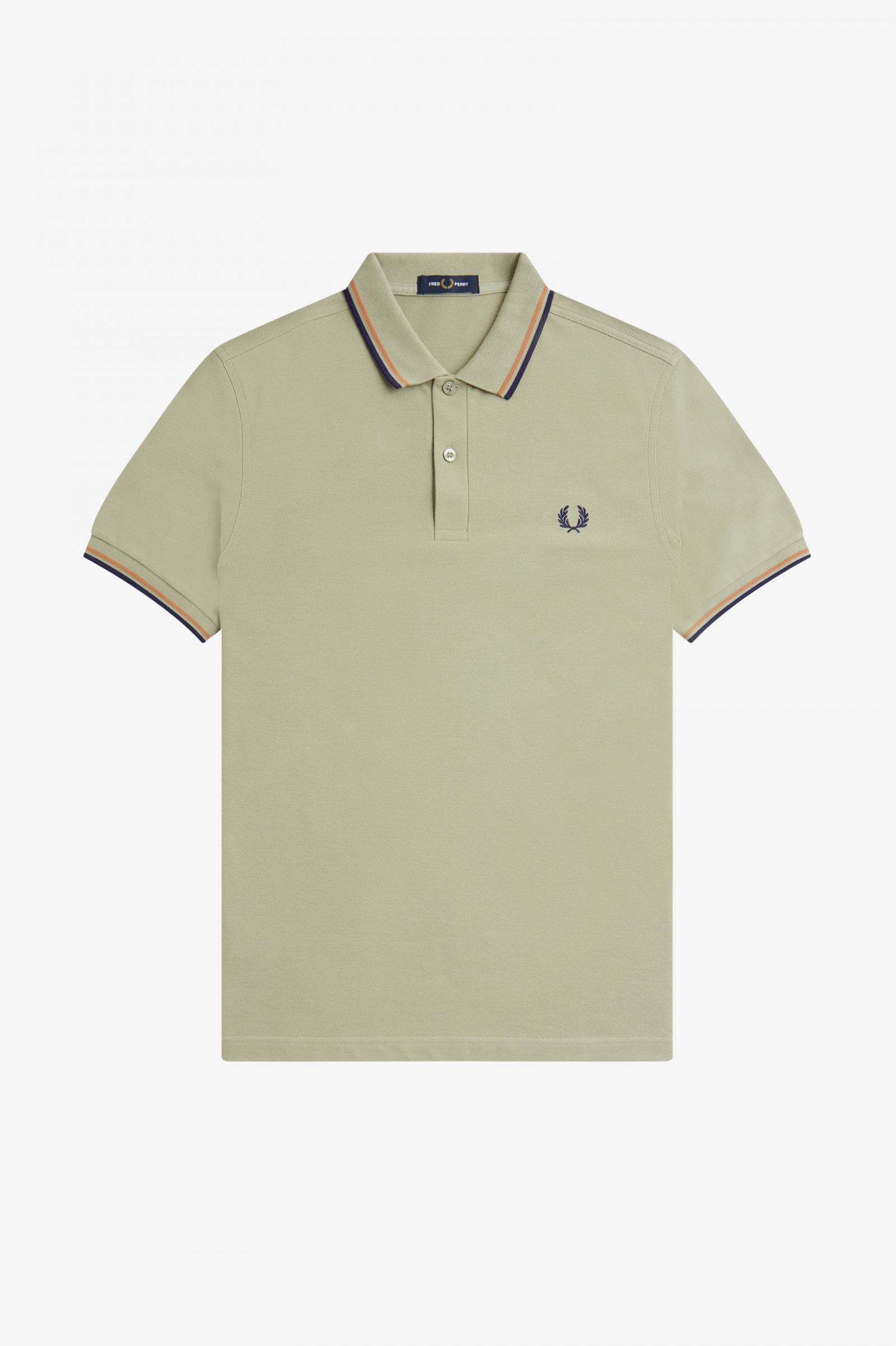 The Fred Perry ShirtM3600 Seagrass / Light Rust / French Navy