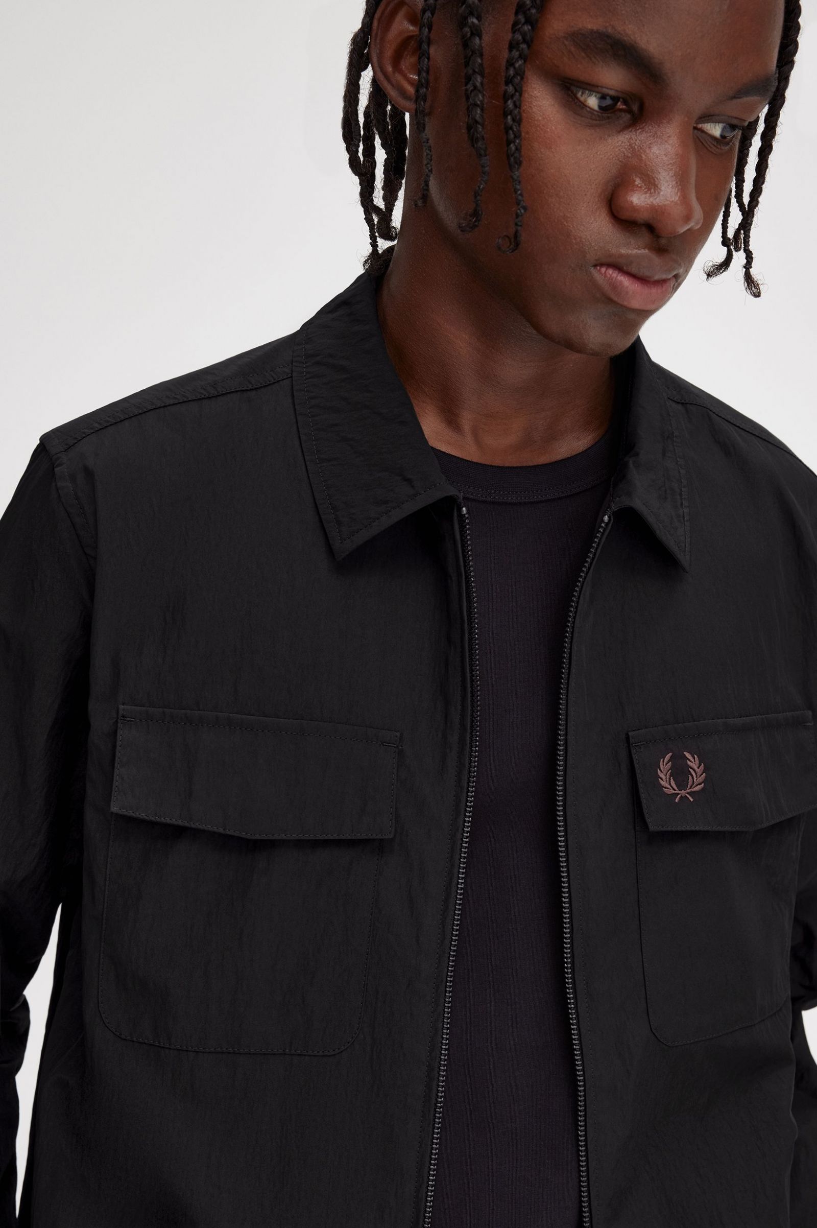 Zip-Through Overshirt Black
