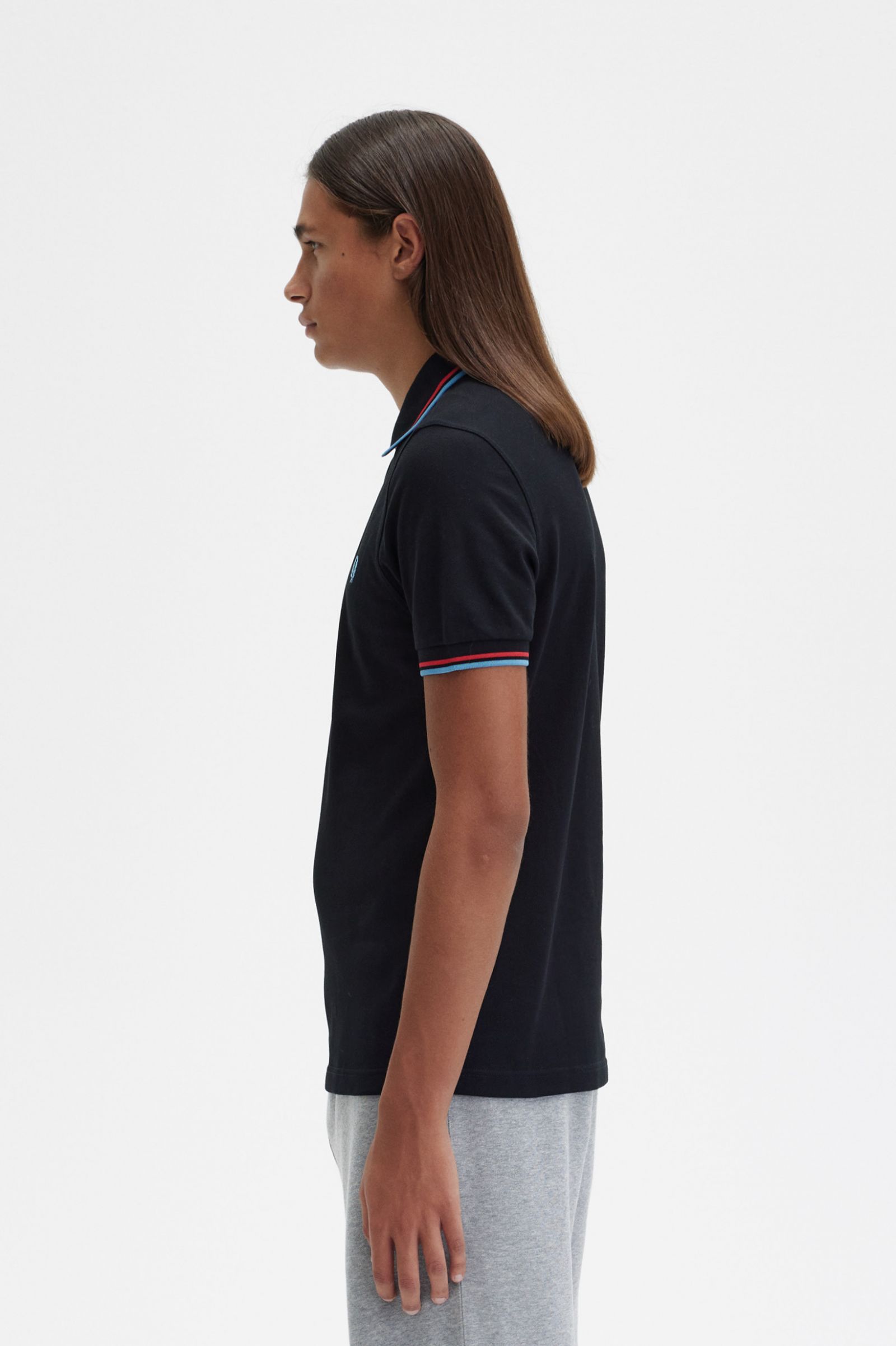 The Fred Perry ShirtM3600 Black / Washed Red / Soft Blue