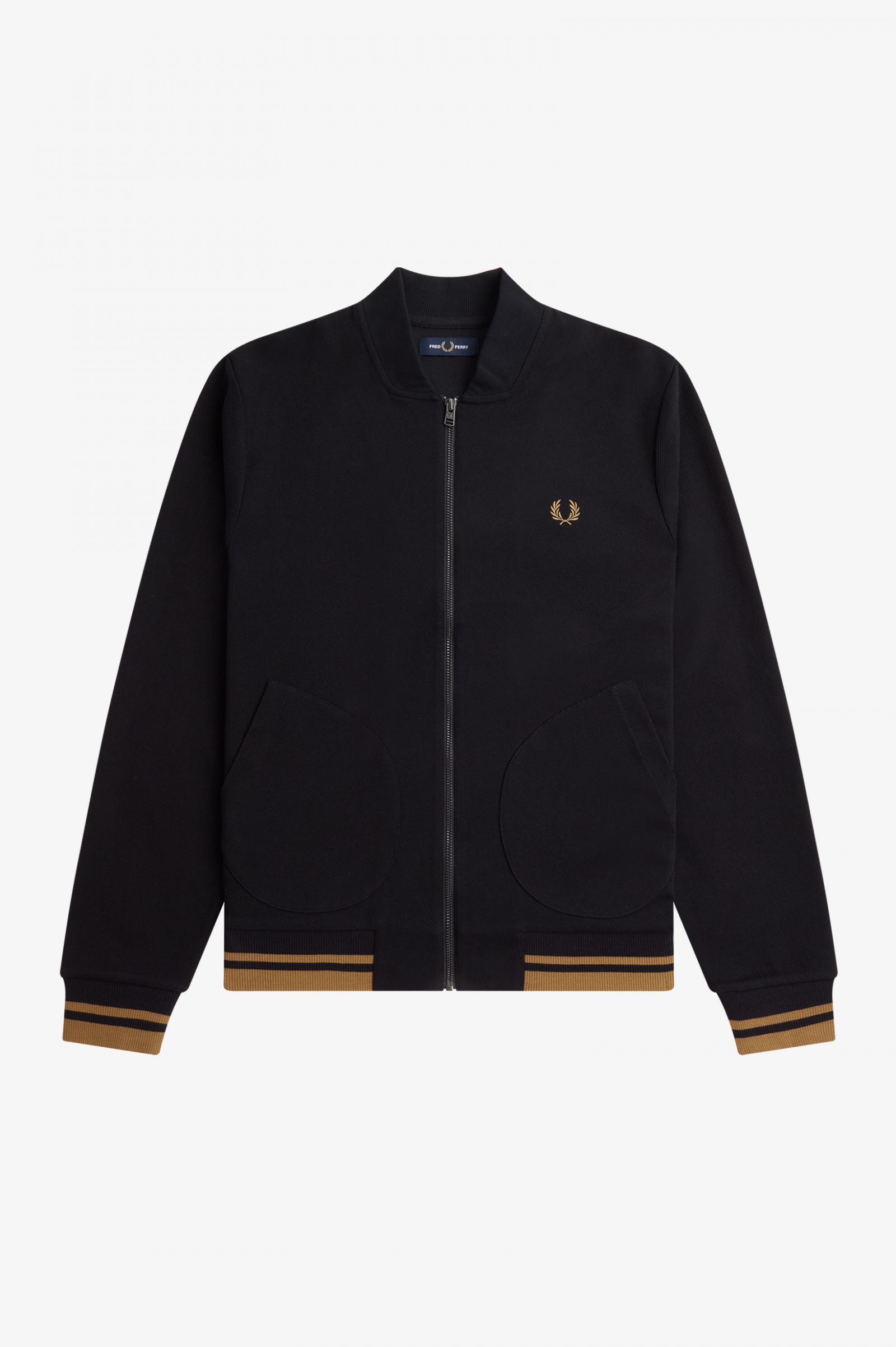 Tipped Detail Track Jacket Black