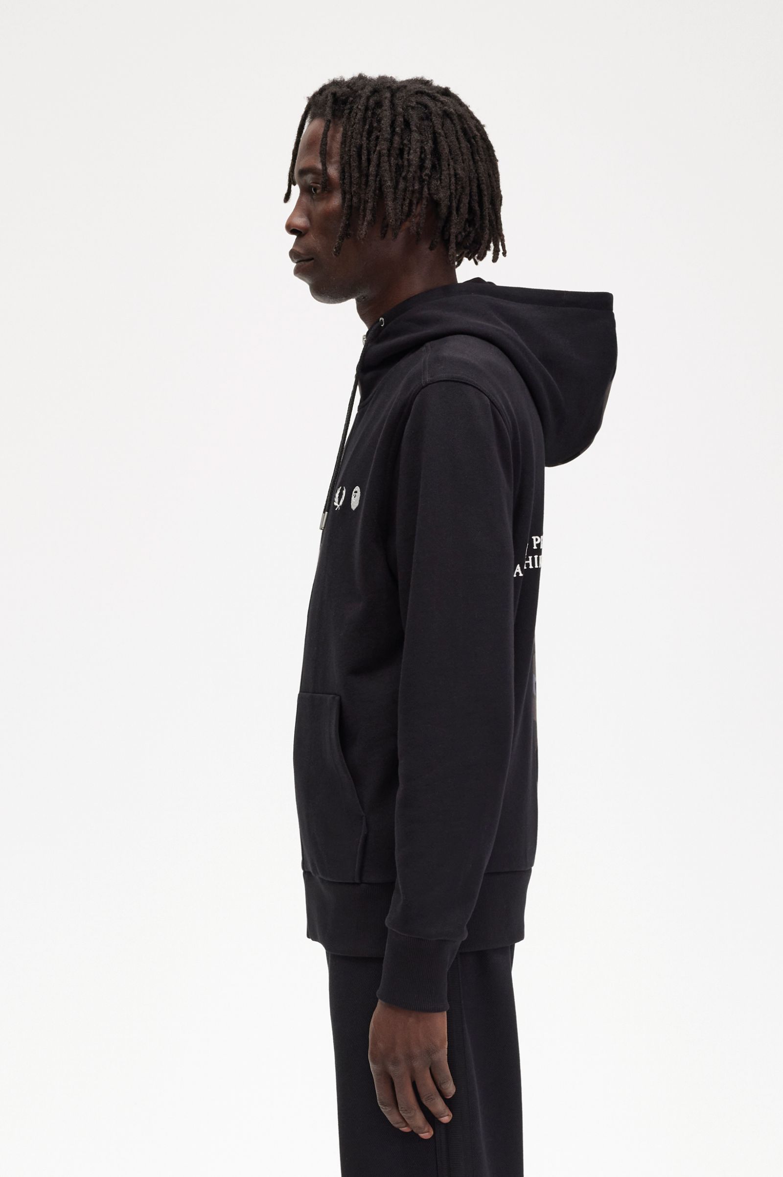 A Bathing Ape®Contrast Zipped Hooded Sweatshirt Black