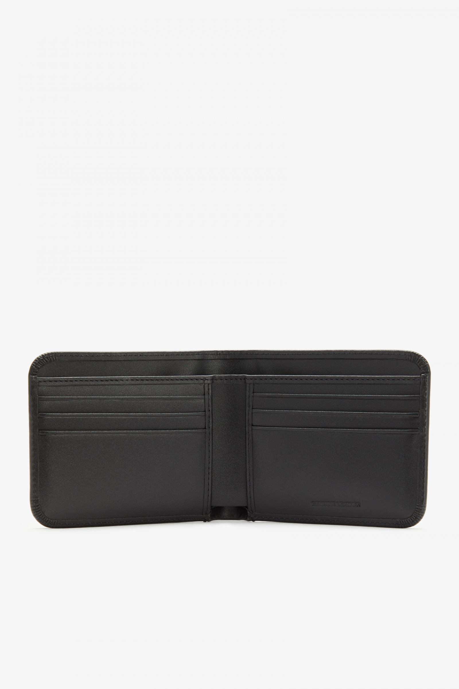Burnished Leather Billfold Wallet Black