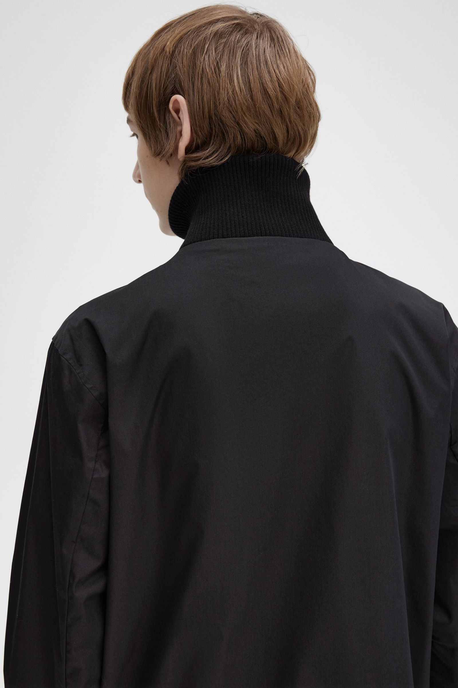 Knitted Rib Tennis Bomber Black