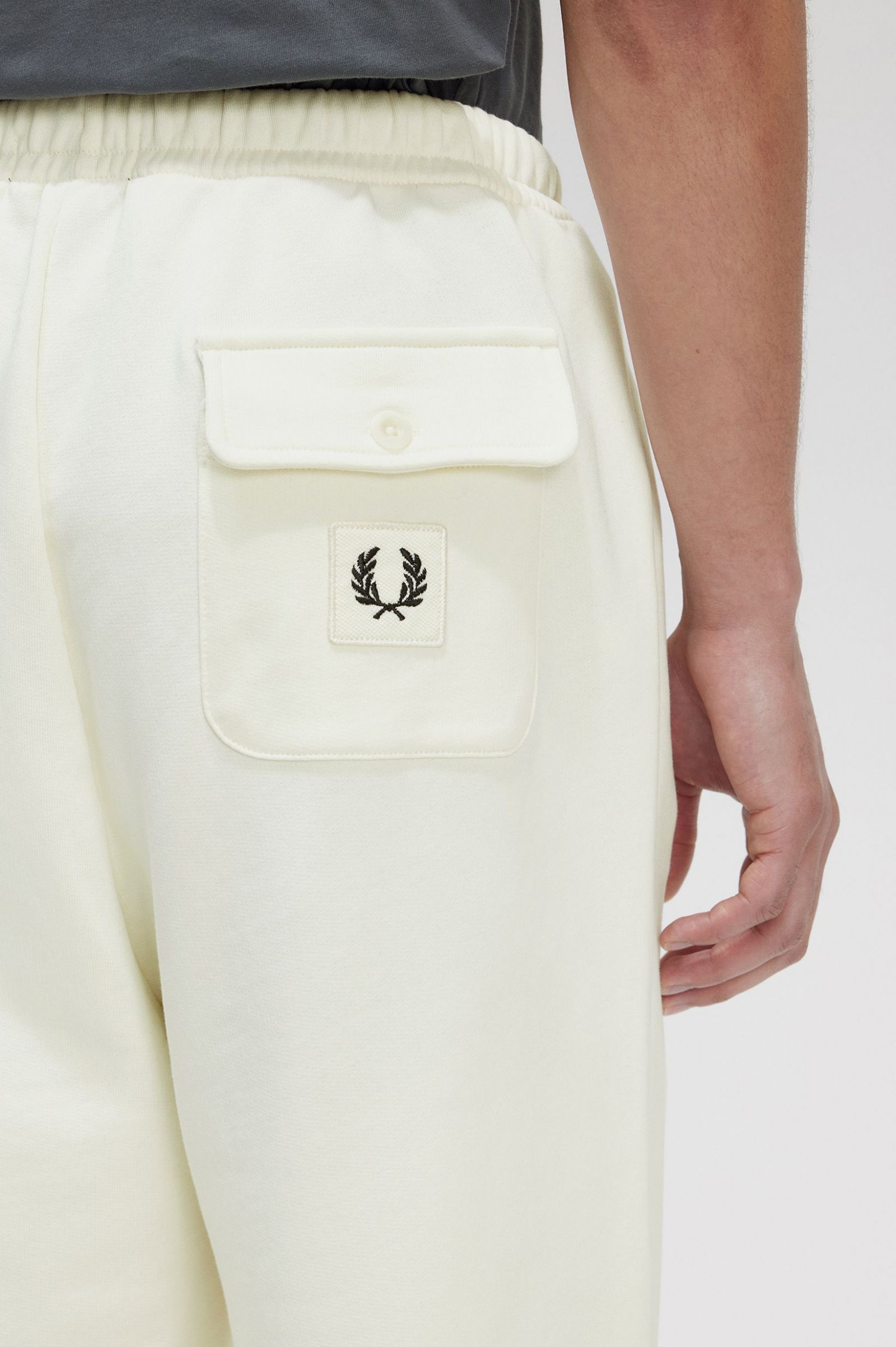 Badge Detail Track Pants Ecru