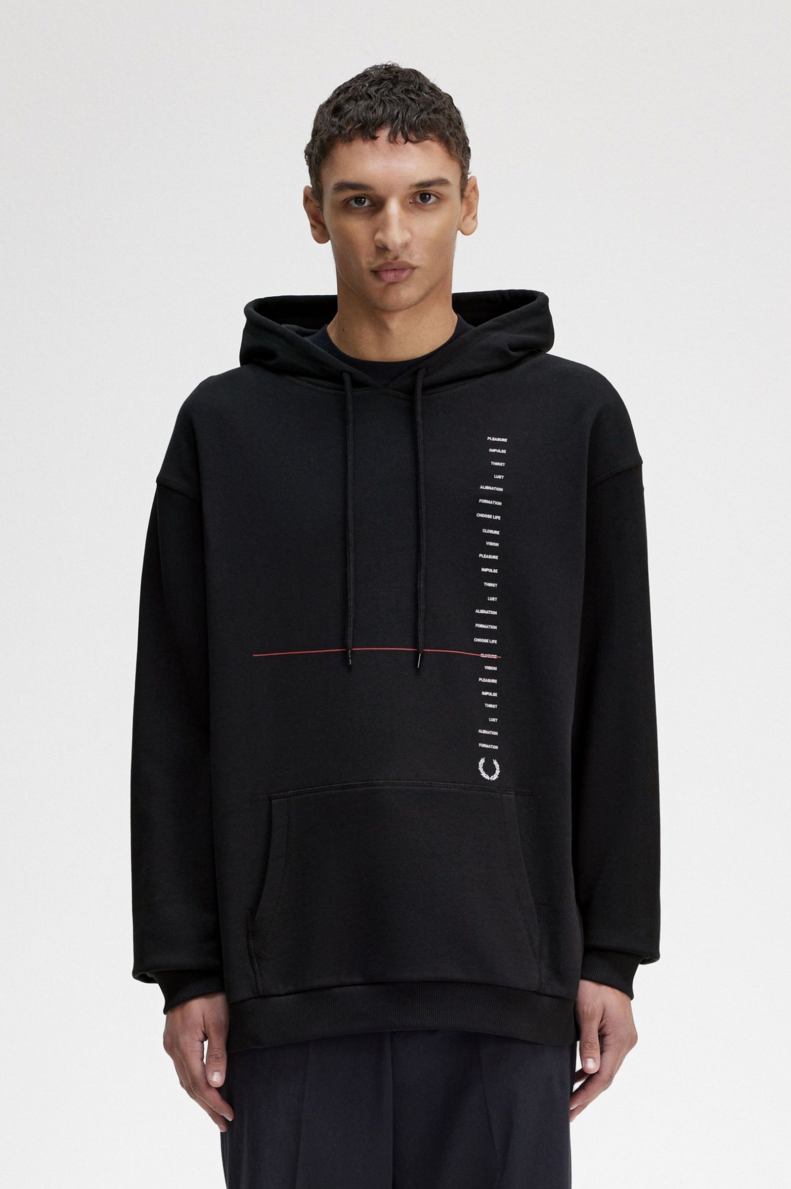 Raf SimonsPrinted Hooded Sweatshirt Black