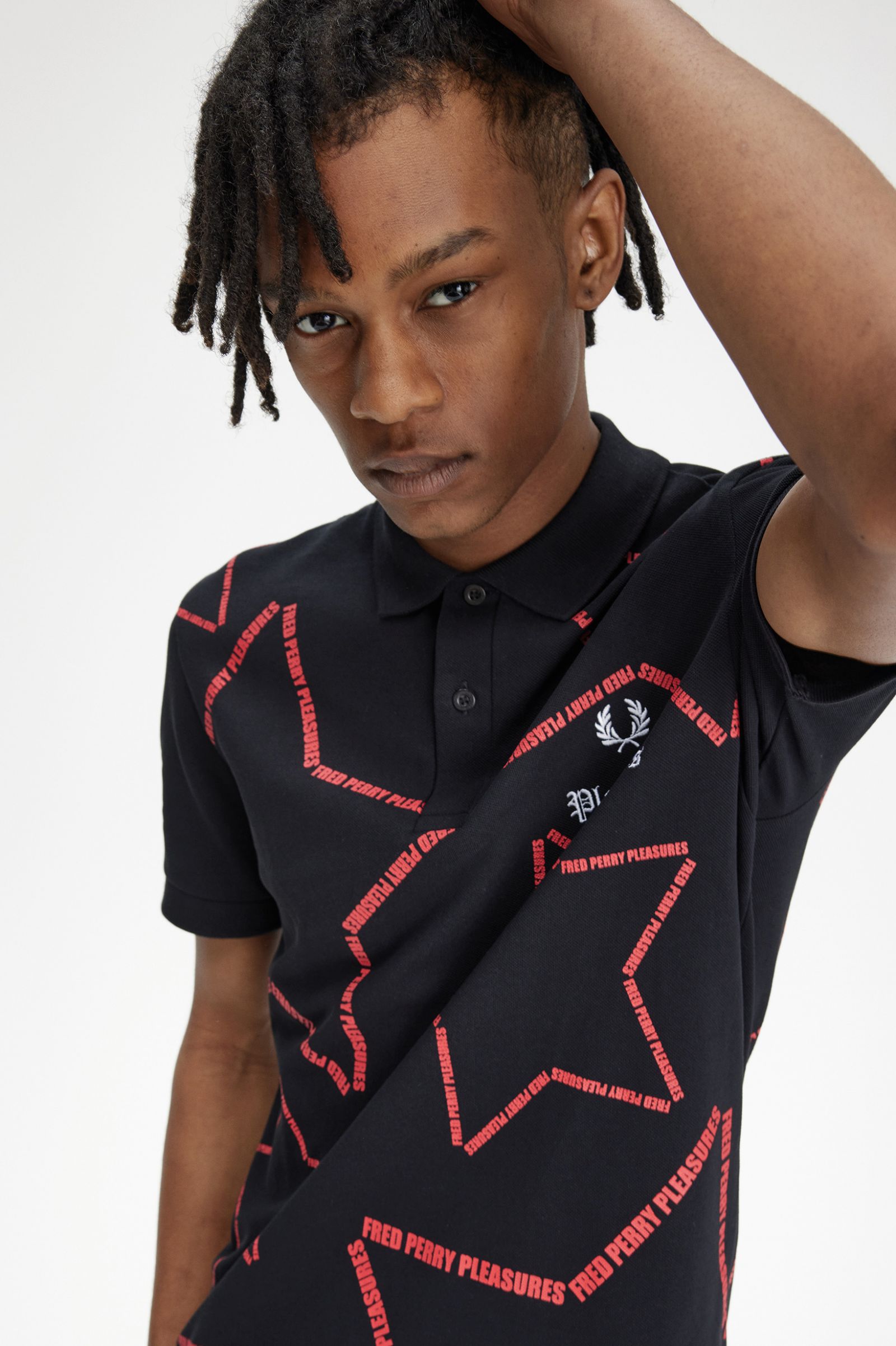 PleasuresStar Fred Perry Shirt Black