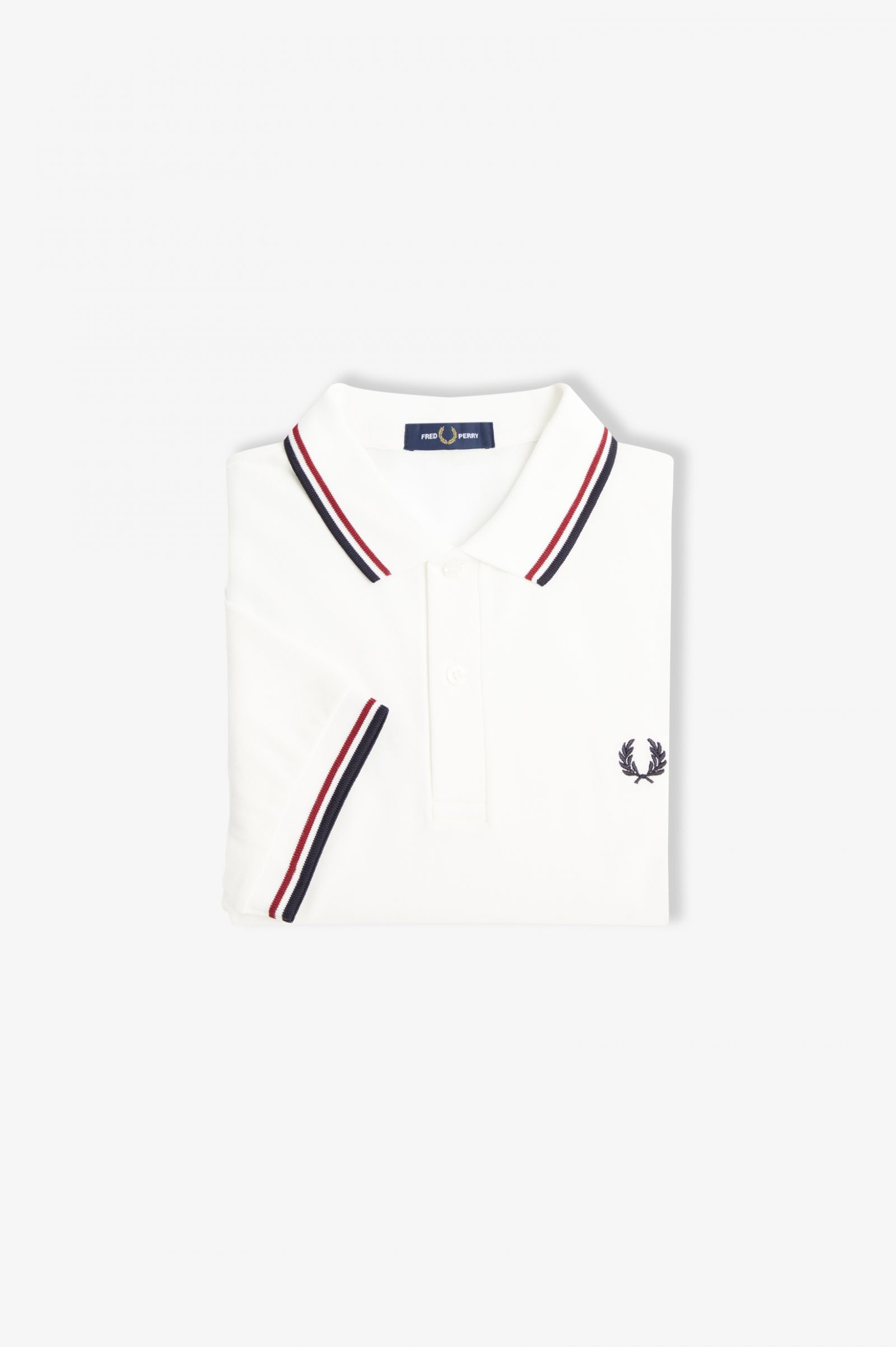 The Fred Perry ShirtM3600 Snow White / Burnt Red / Navy