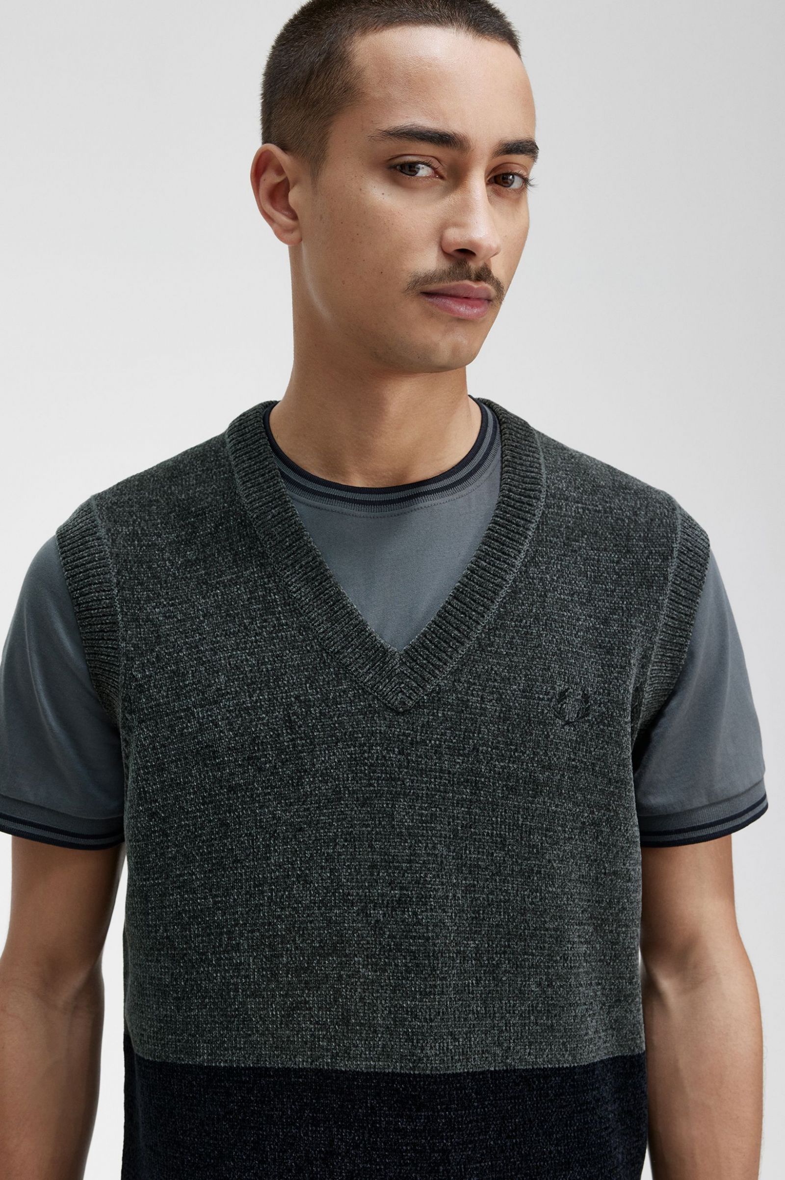 Colour Block Chenille Tank Field Green