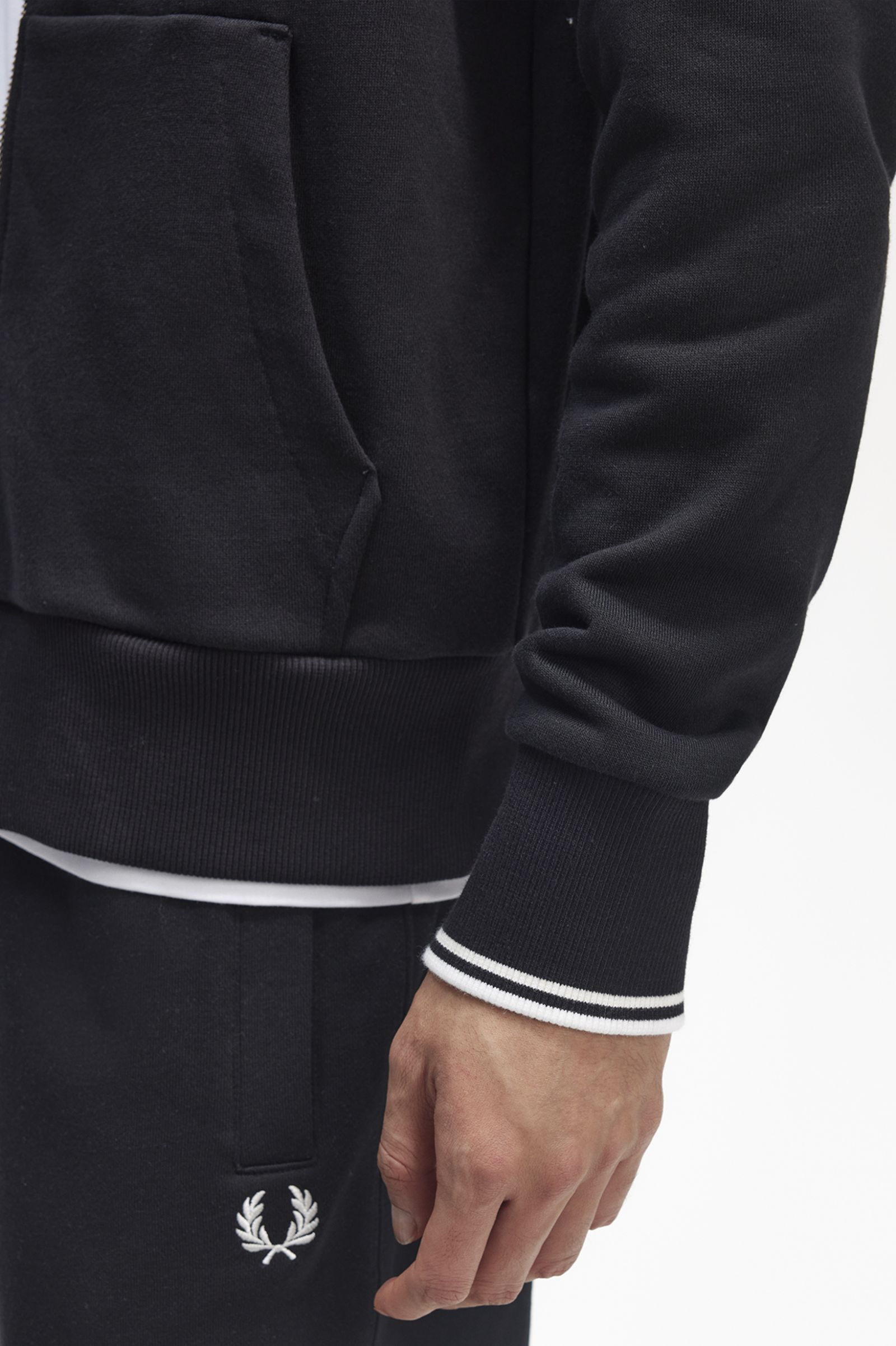 Hooded Zip Through Sweatshirt Black