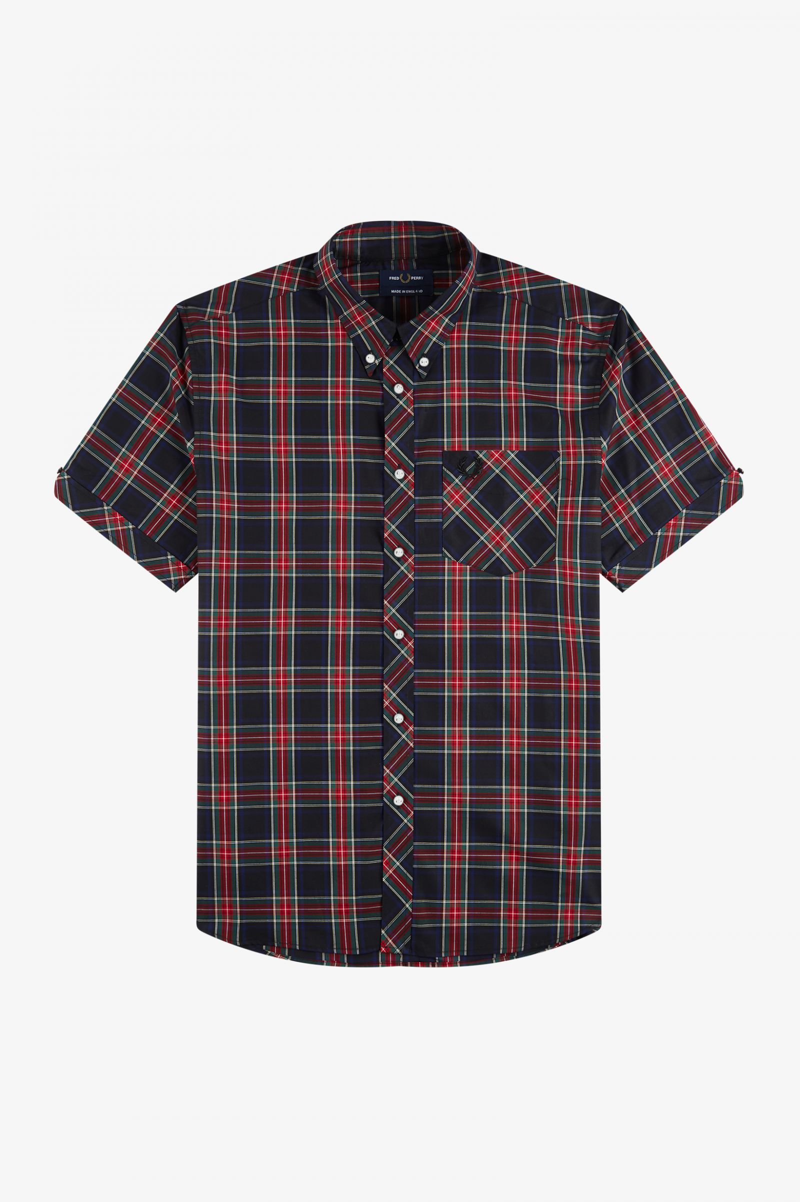 Made In EnglandShort Sleeve Tartan Shirt White