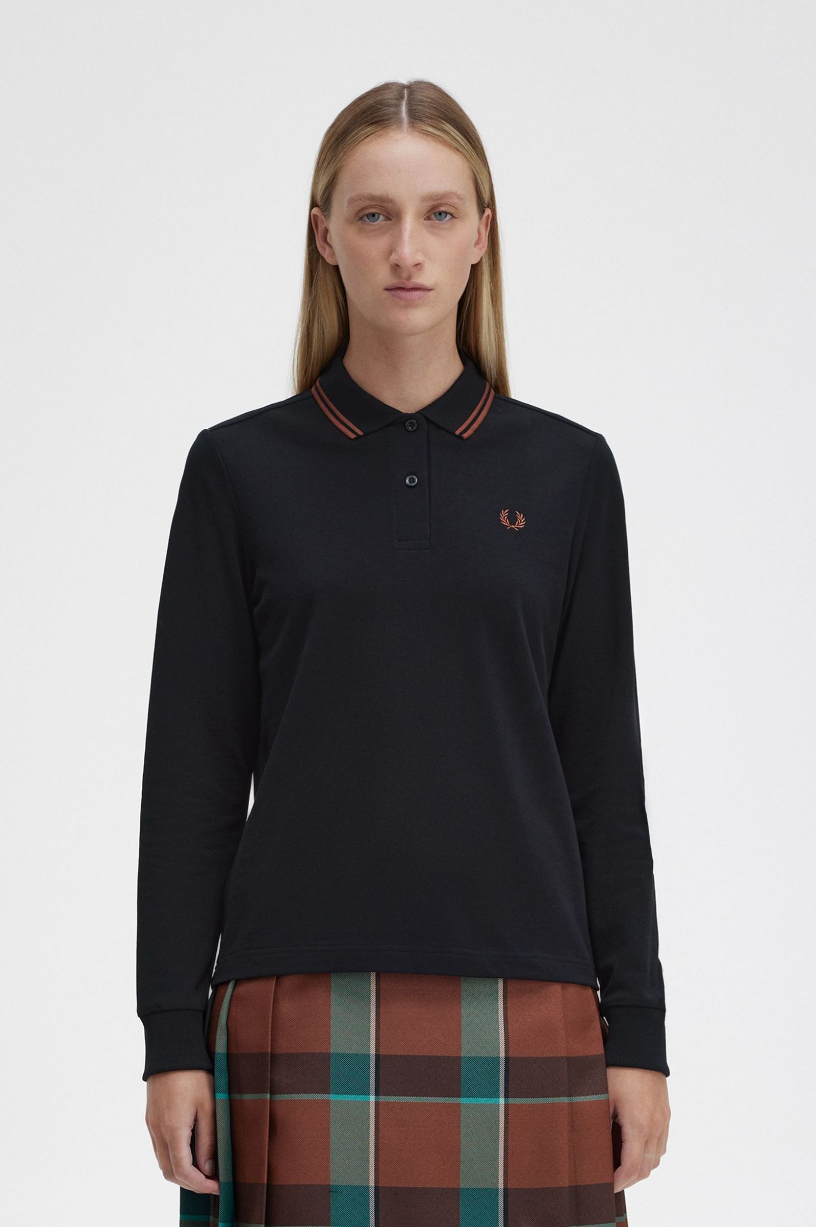 The Fred Perry ShirtG3636 Black / Whisky Brown / Whisky Brown