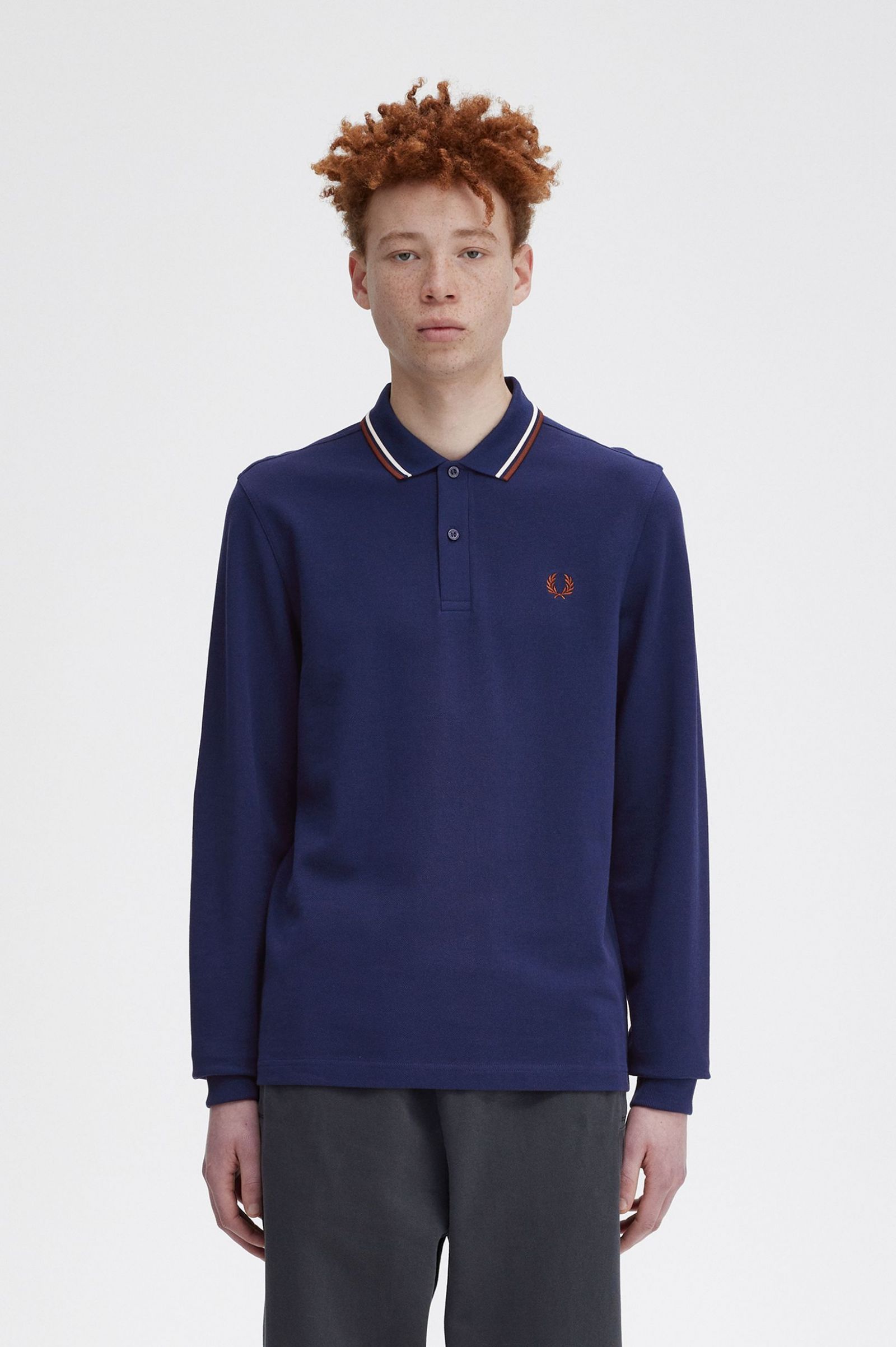 The Fred Perry ShirtM3636 French Navy / Ecru / Whisky Brown