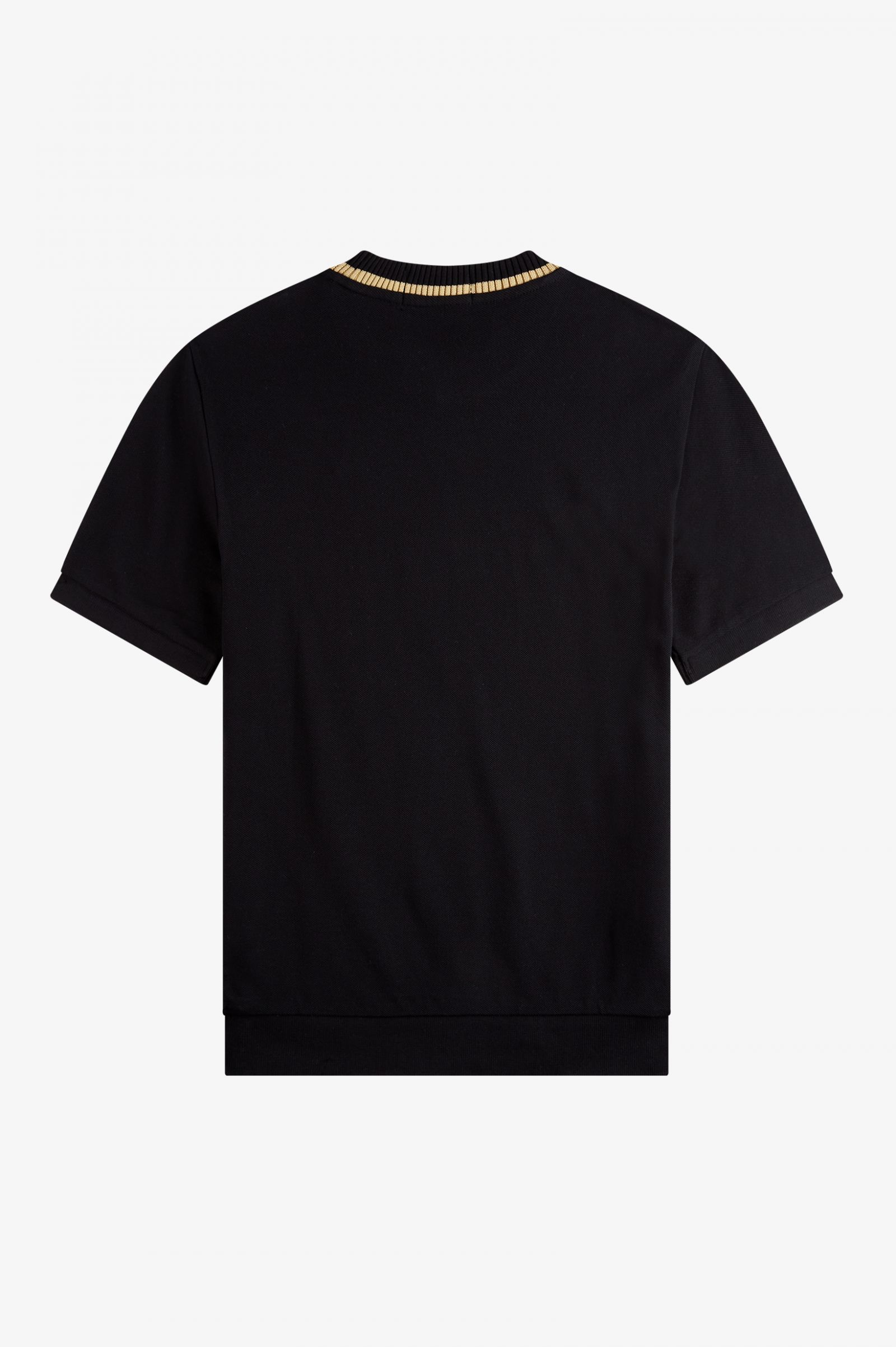 Crew Neck Piqué T-Shirt Black