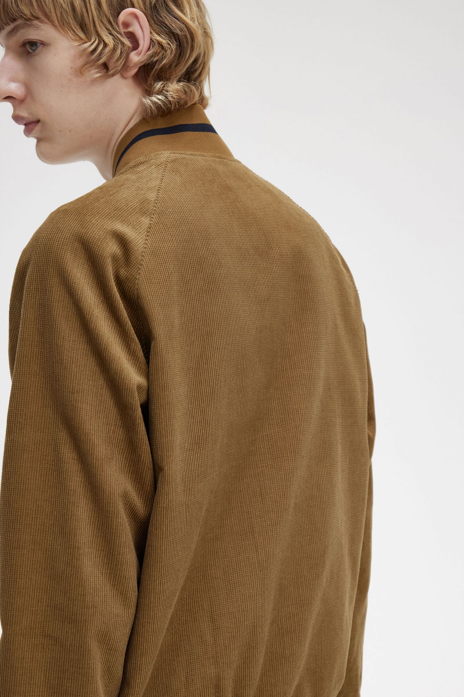 Waffle Cord Tennis Bomber Shaded Stone