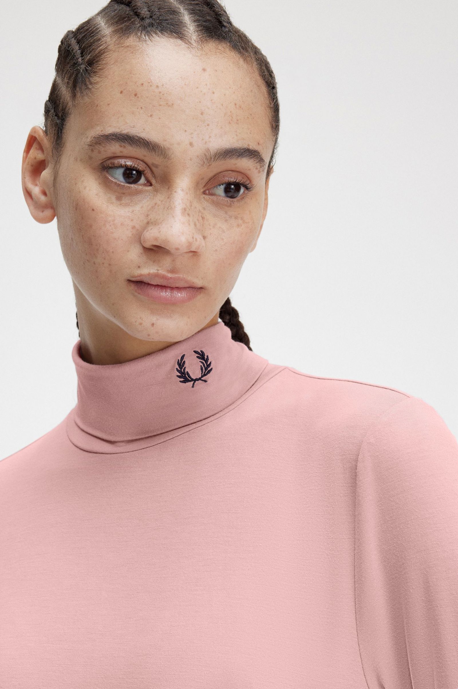Roll Neck Top Dusty Rose Pink