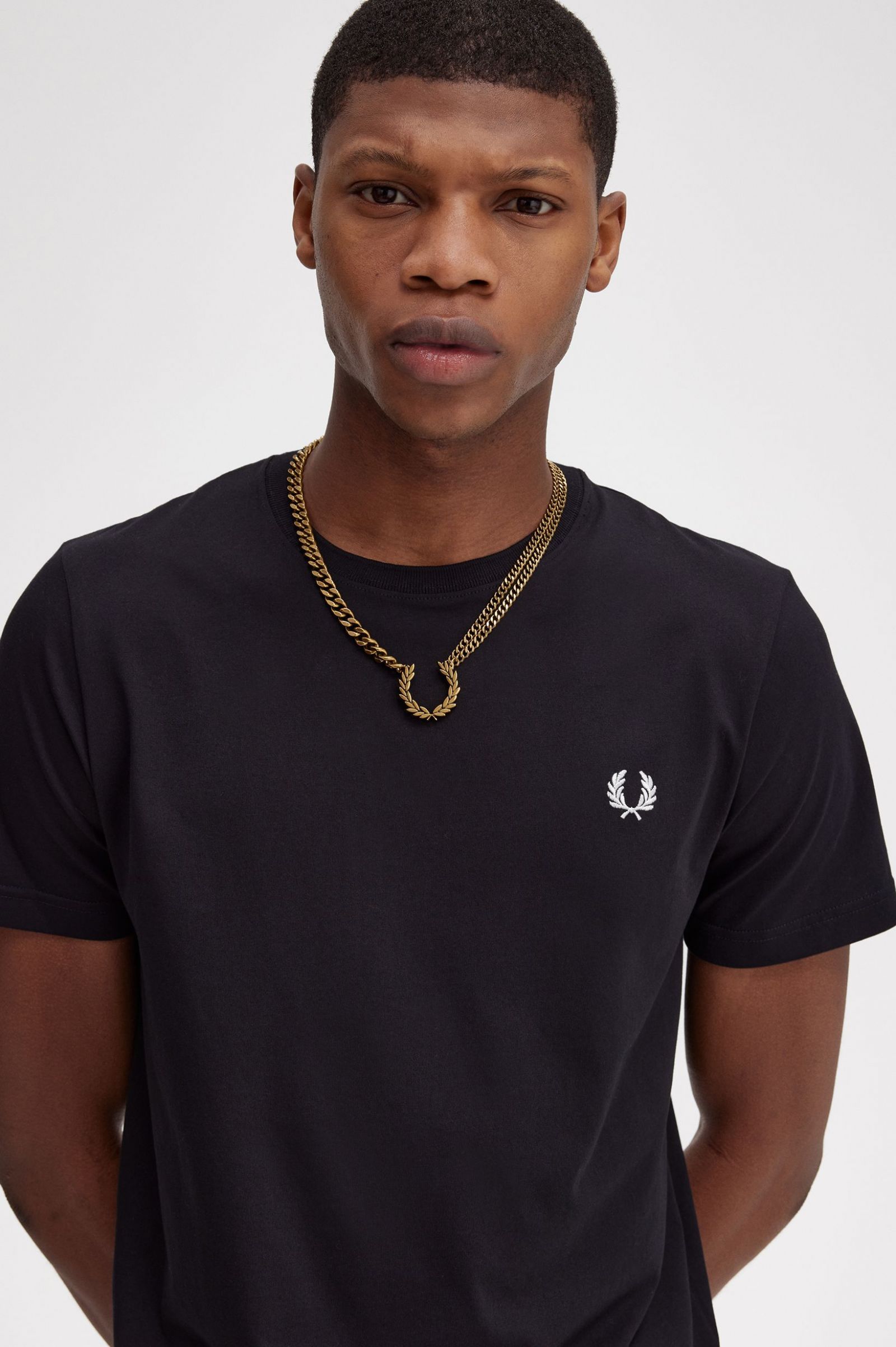 Double Chain Laurel Wreath Necklace Gold