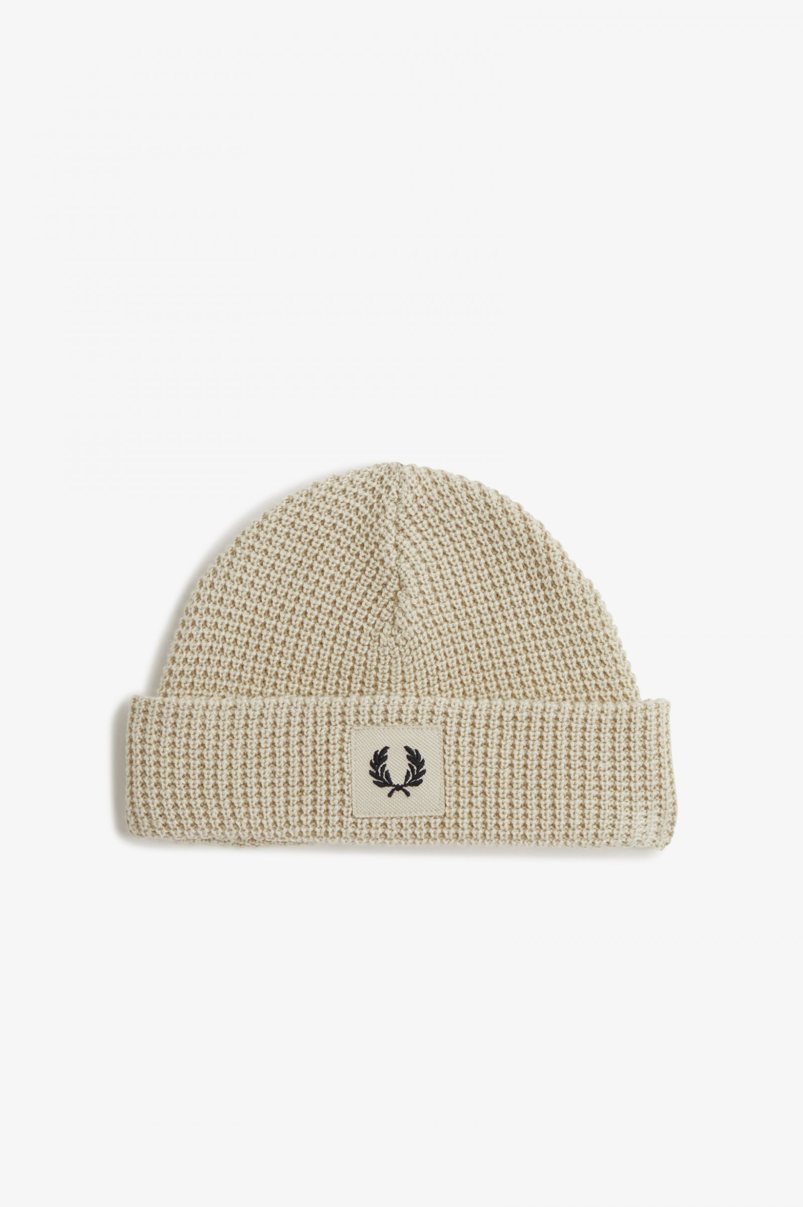 Waffle Knit Beanie Oatmeal / Black