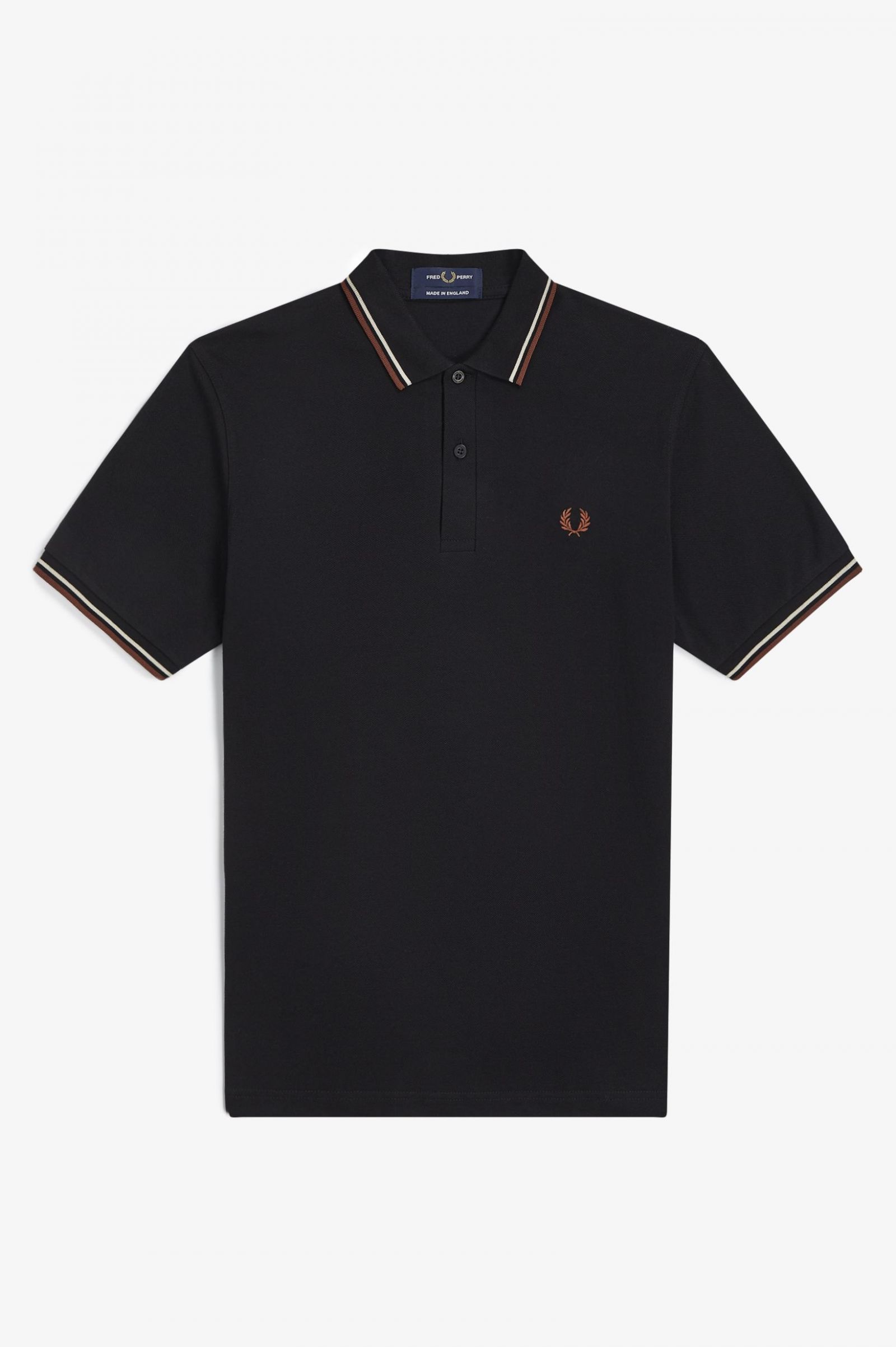 The Fred Perry ShirtM12 Black / Oatmeal / Whisky Brown