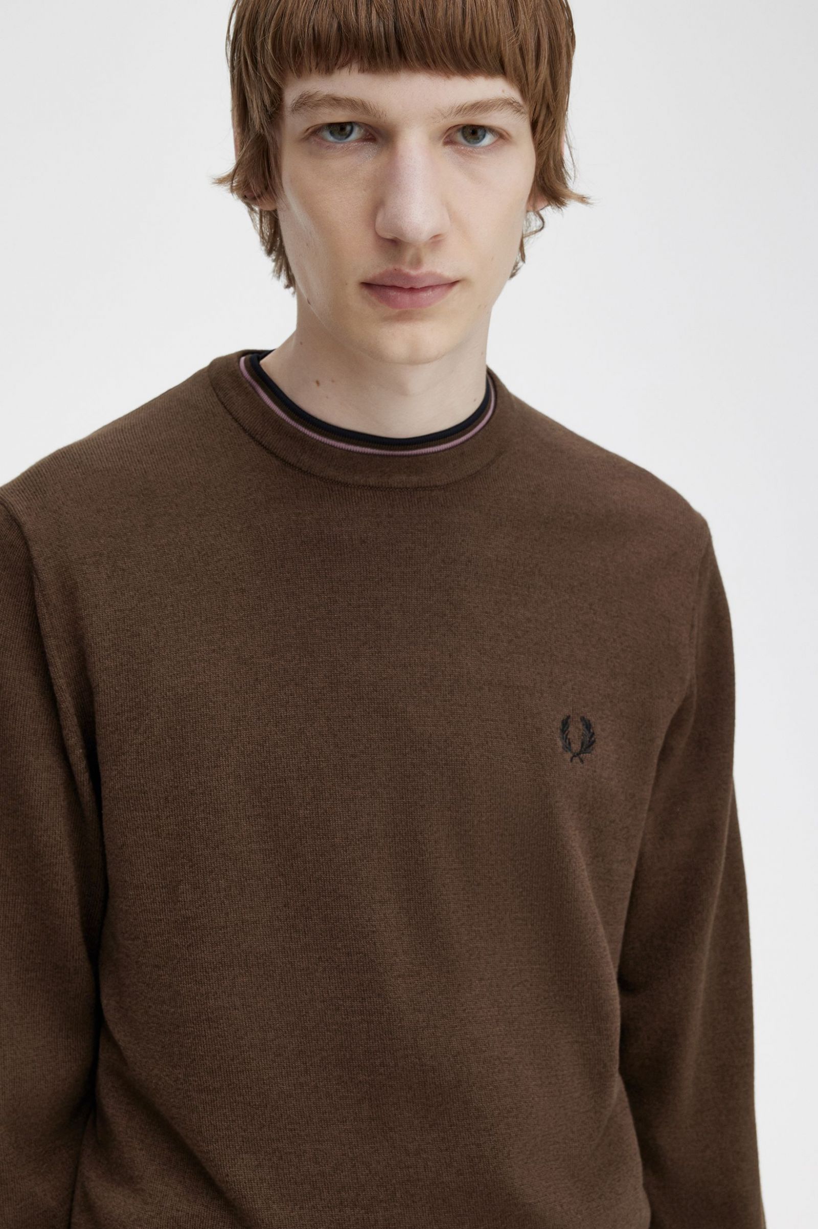 Classic Crew Neck Jumper Burnt Tobacco