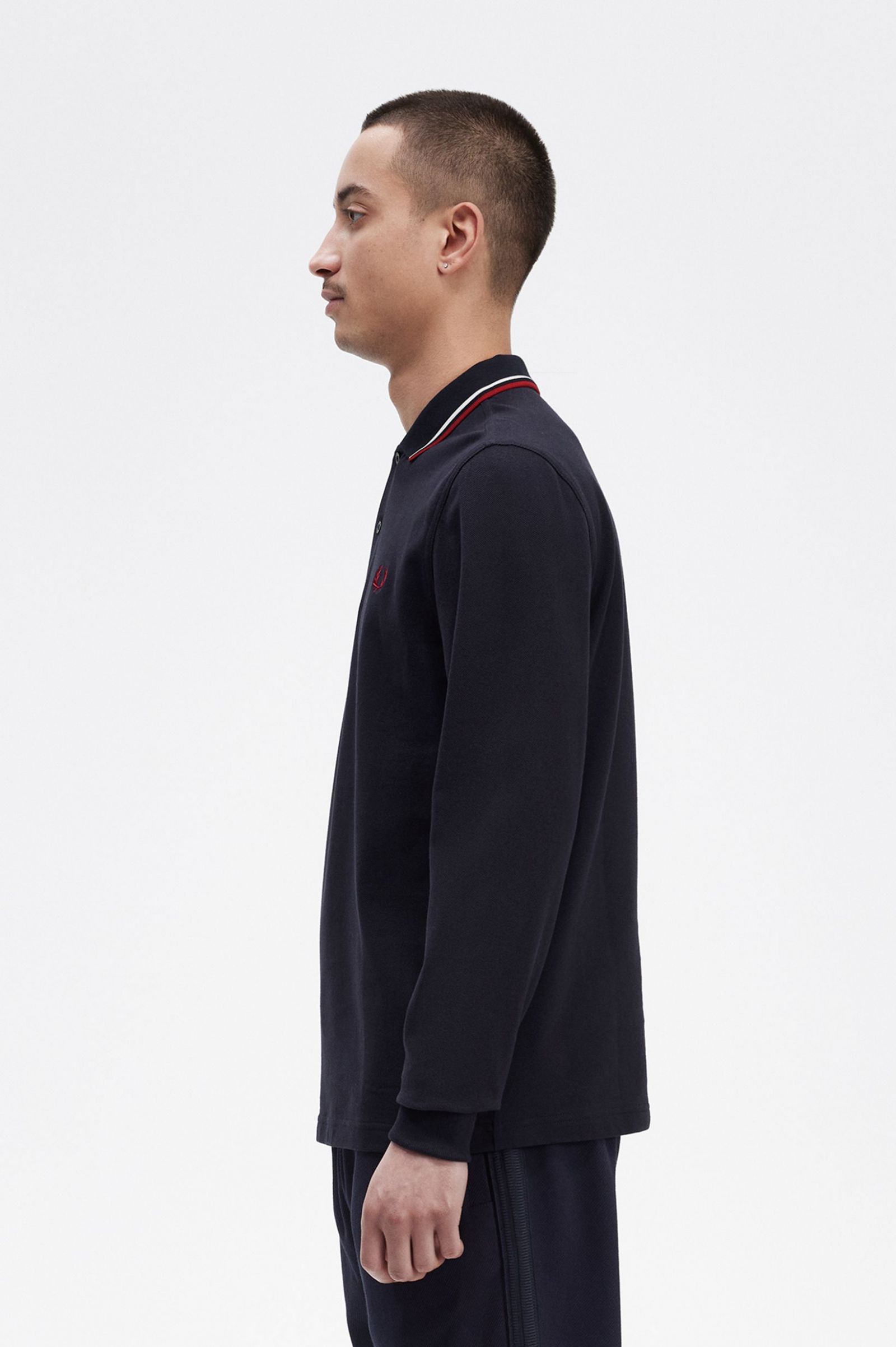 The Fred Perry ShirtM3636 Navy / Snow White / Burnt Red