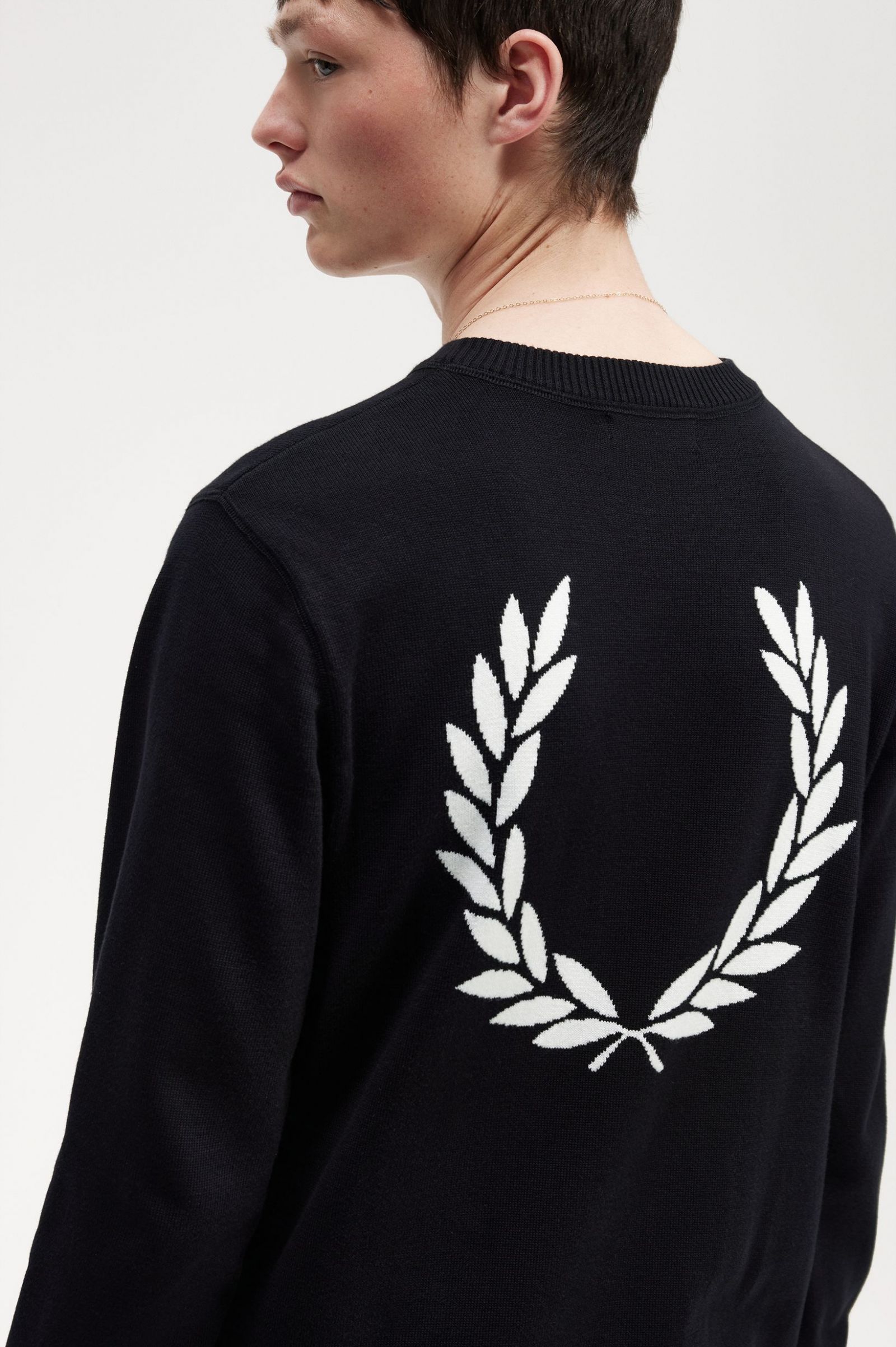 Graphic Laurel Wreath Jumper Black