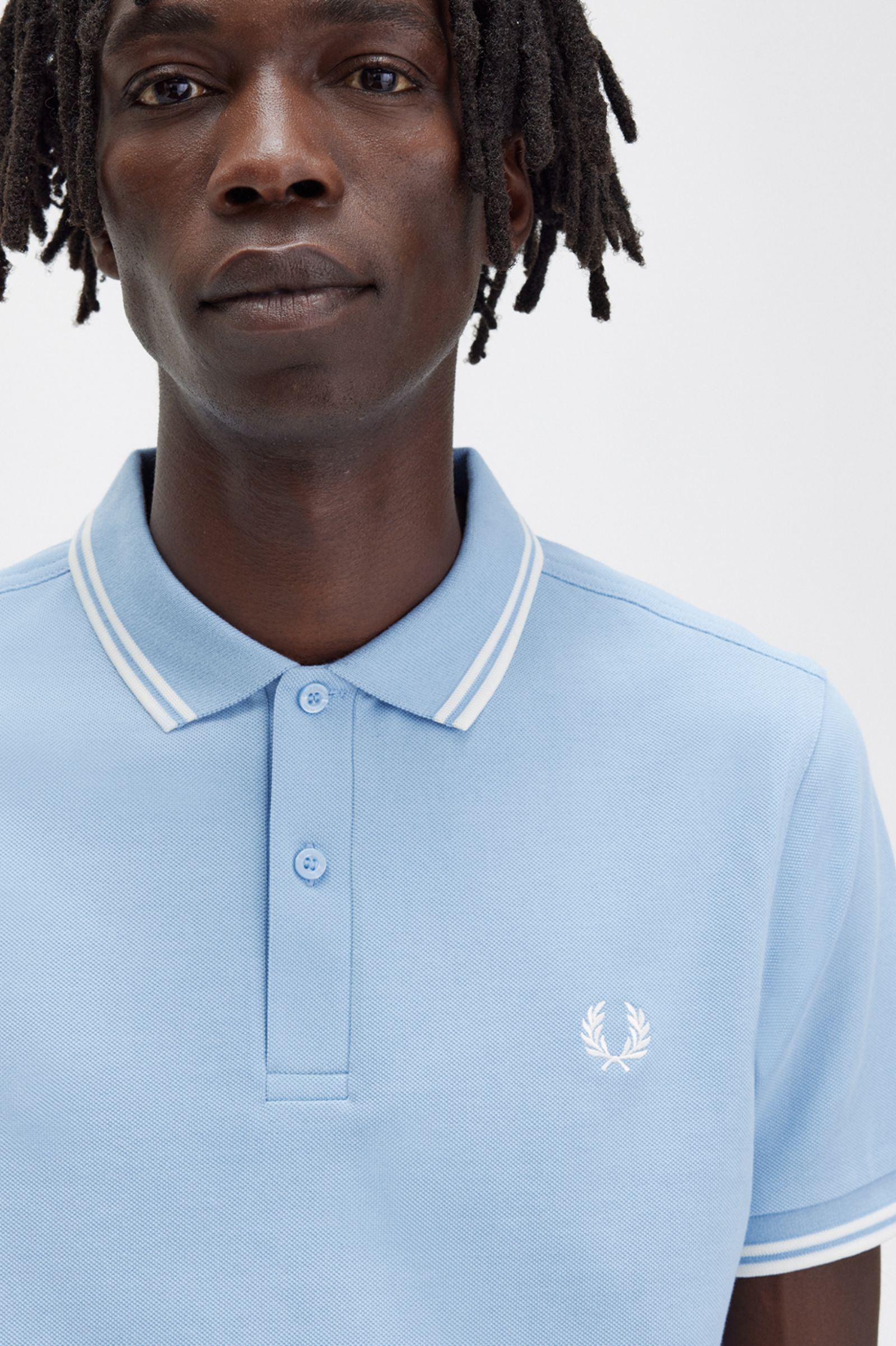 The Fred Perry ShirtM3600 Sky Blue / Snow White / Snow White