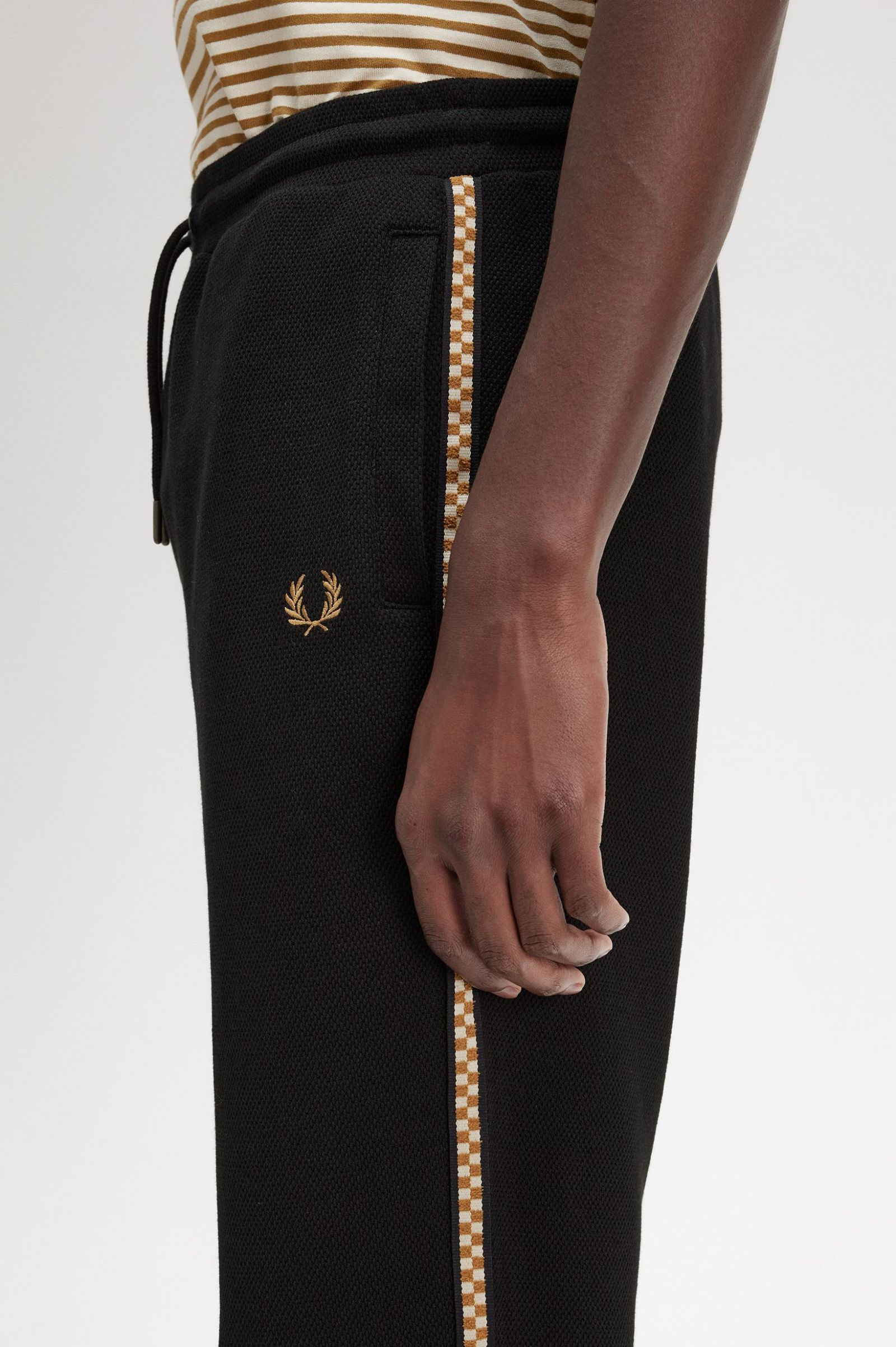 Chequerboard Tape Track Pants Black