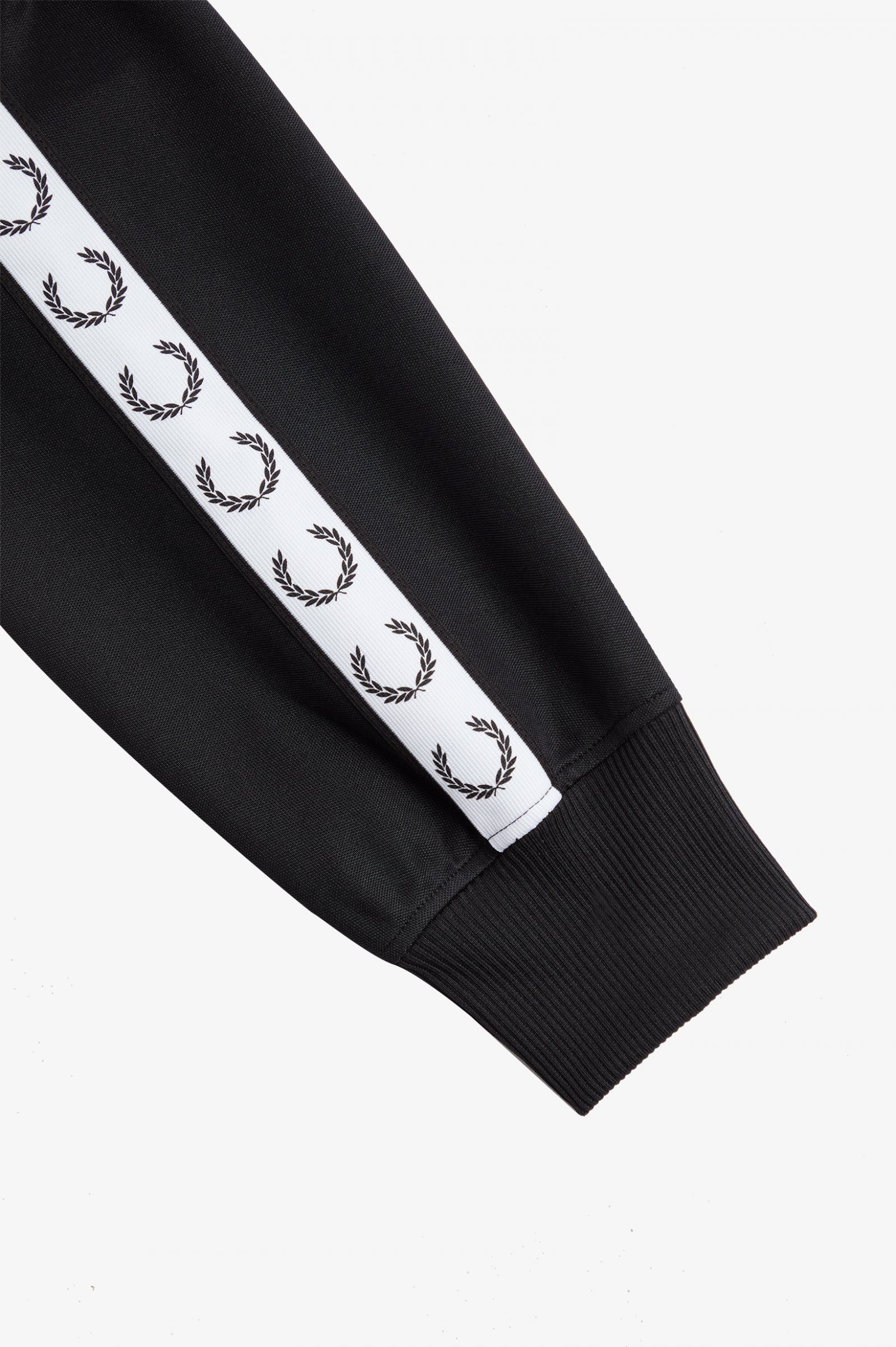 Cropped Taped Track Jacket Black