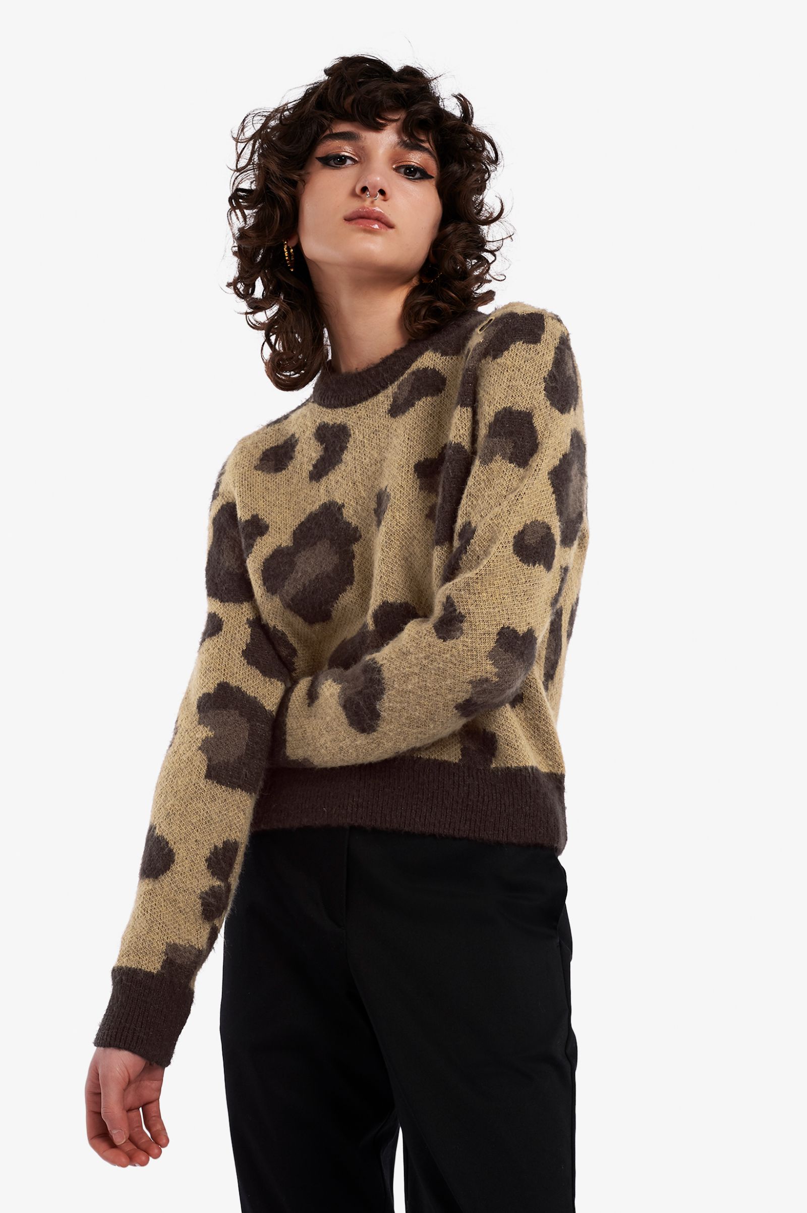 Amy Winehouse FoundationLeopard Jumper Black