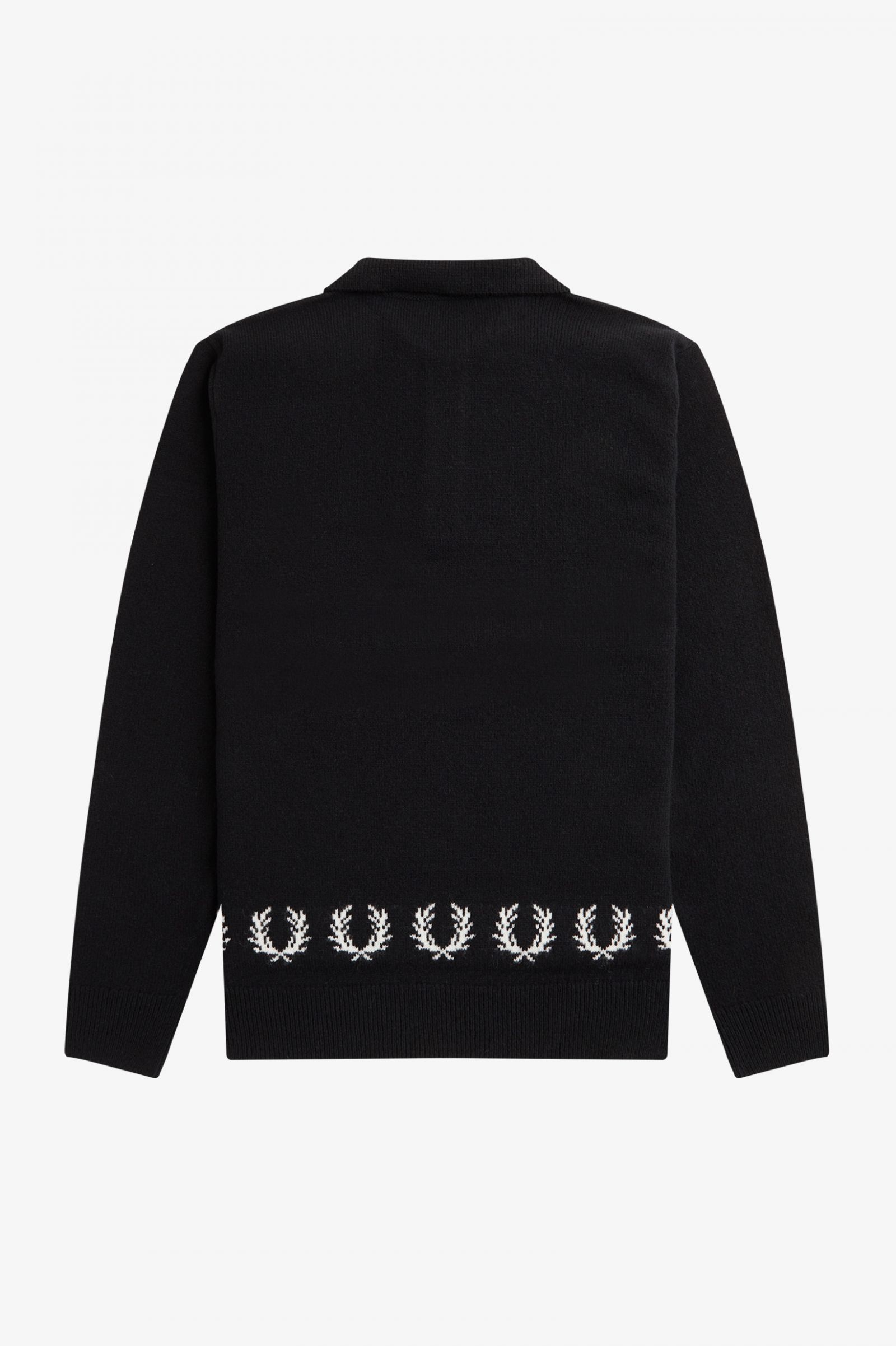 Laurel Wreath Trim Knitted Shirt Black