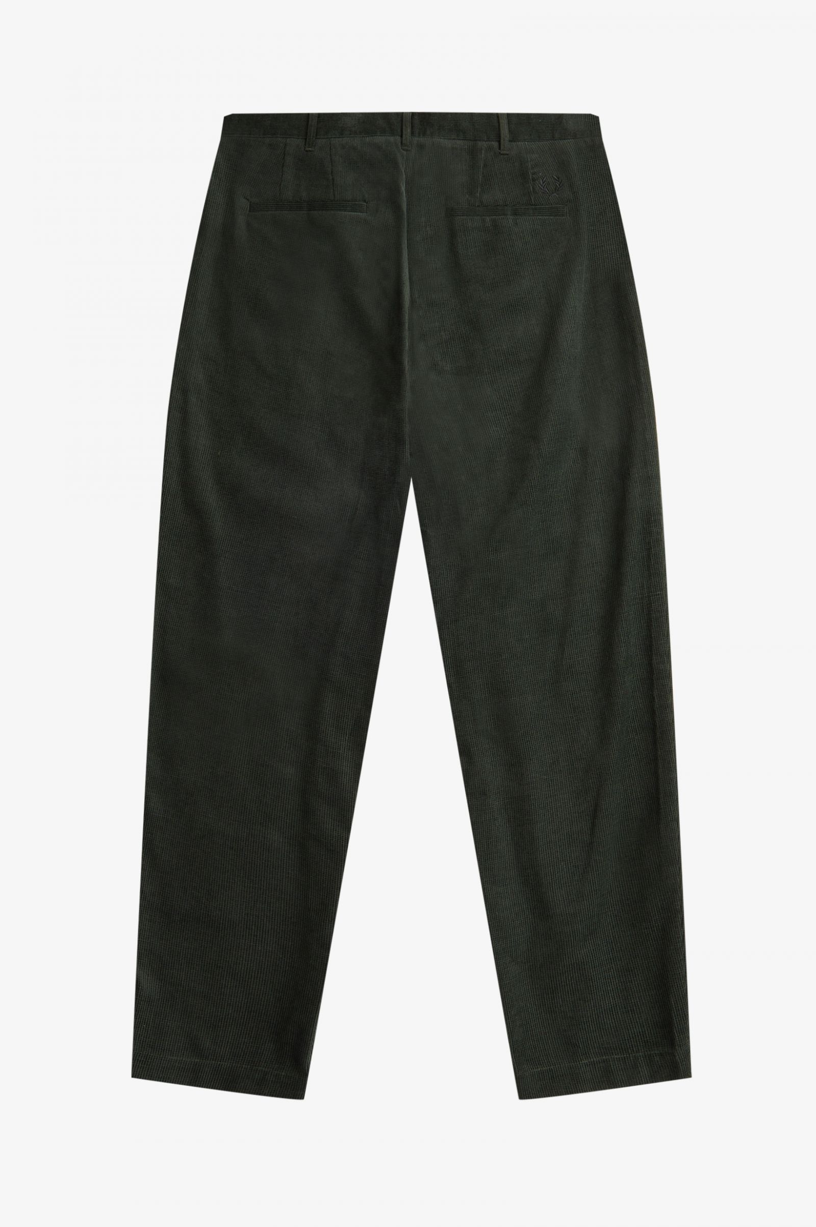 Waffle Cord Tapered Trousers Night Green