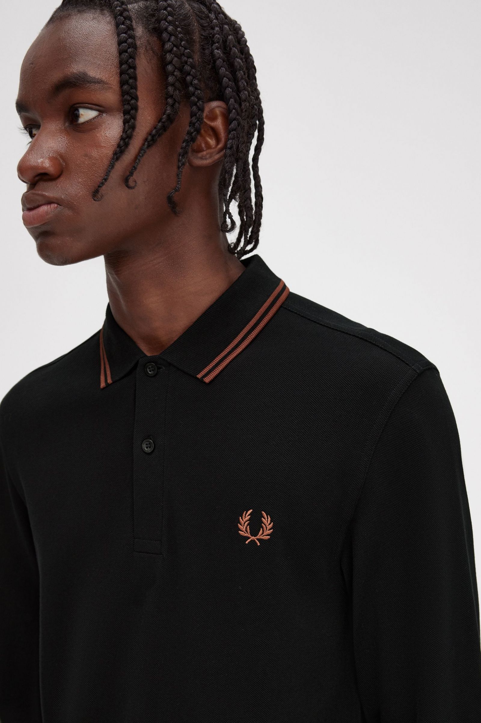 The Fred Perry ShirtM3636 Black / Whisky Brown / Whisky Brown