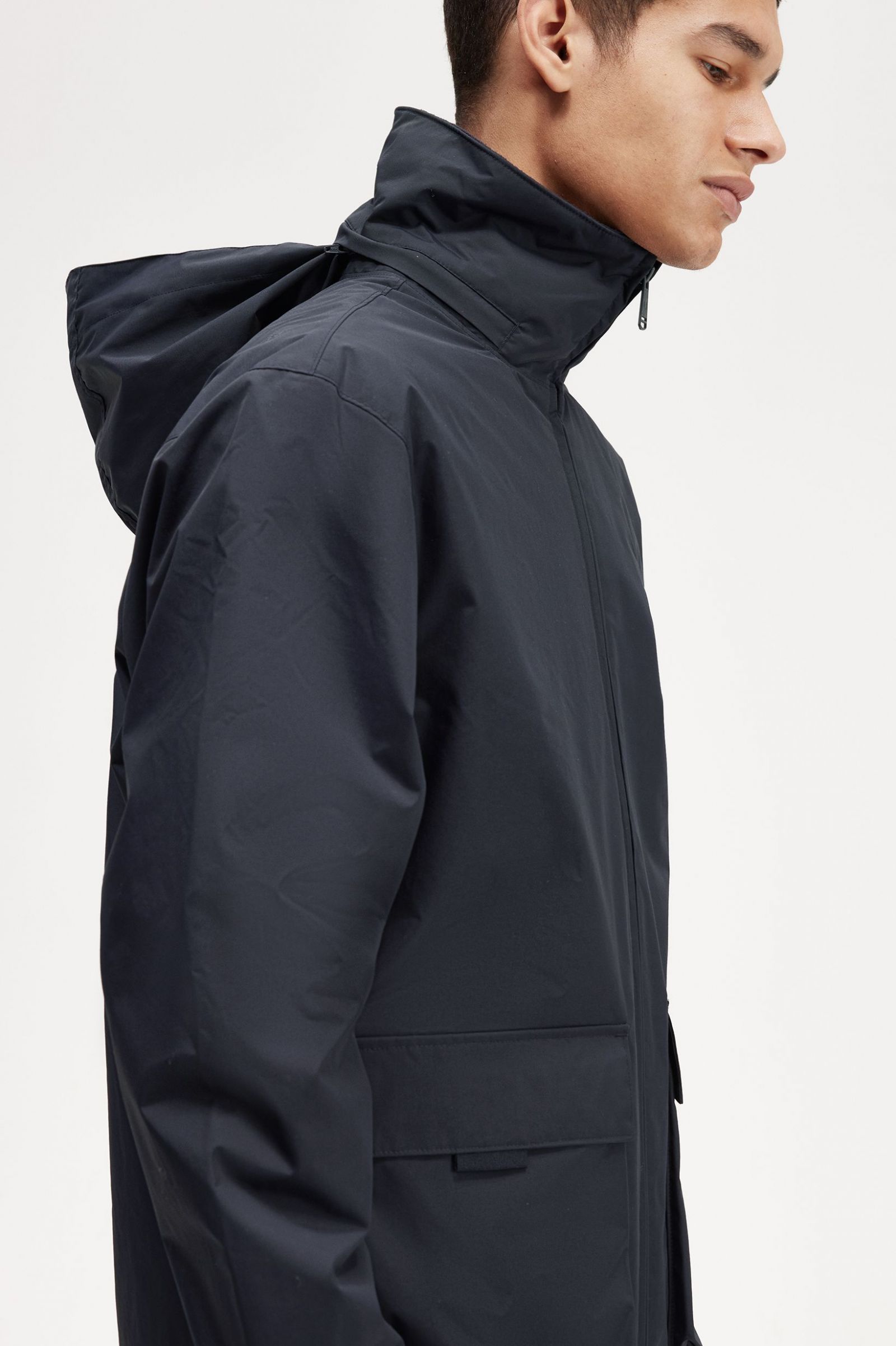 Patch Pocket Zip Through Jacket Navy