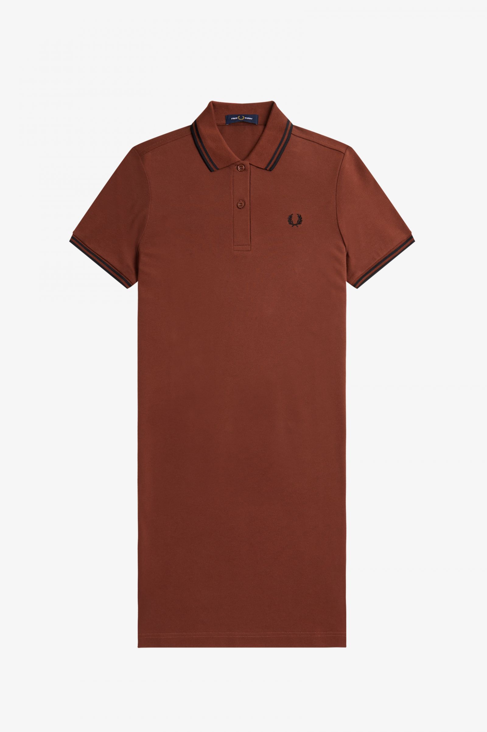 Twin Tipped Fred Perry Shirt Dress Whisky Brown / Black / Black