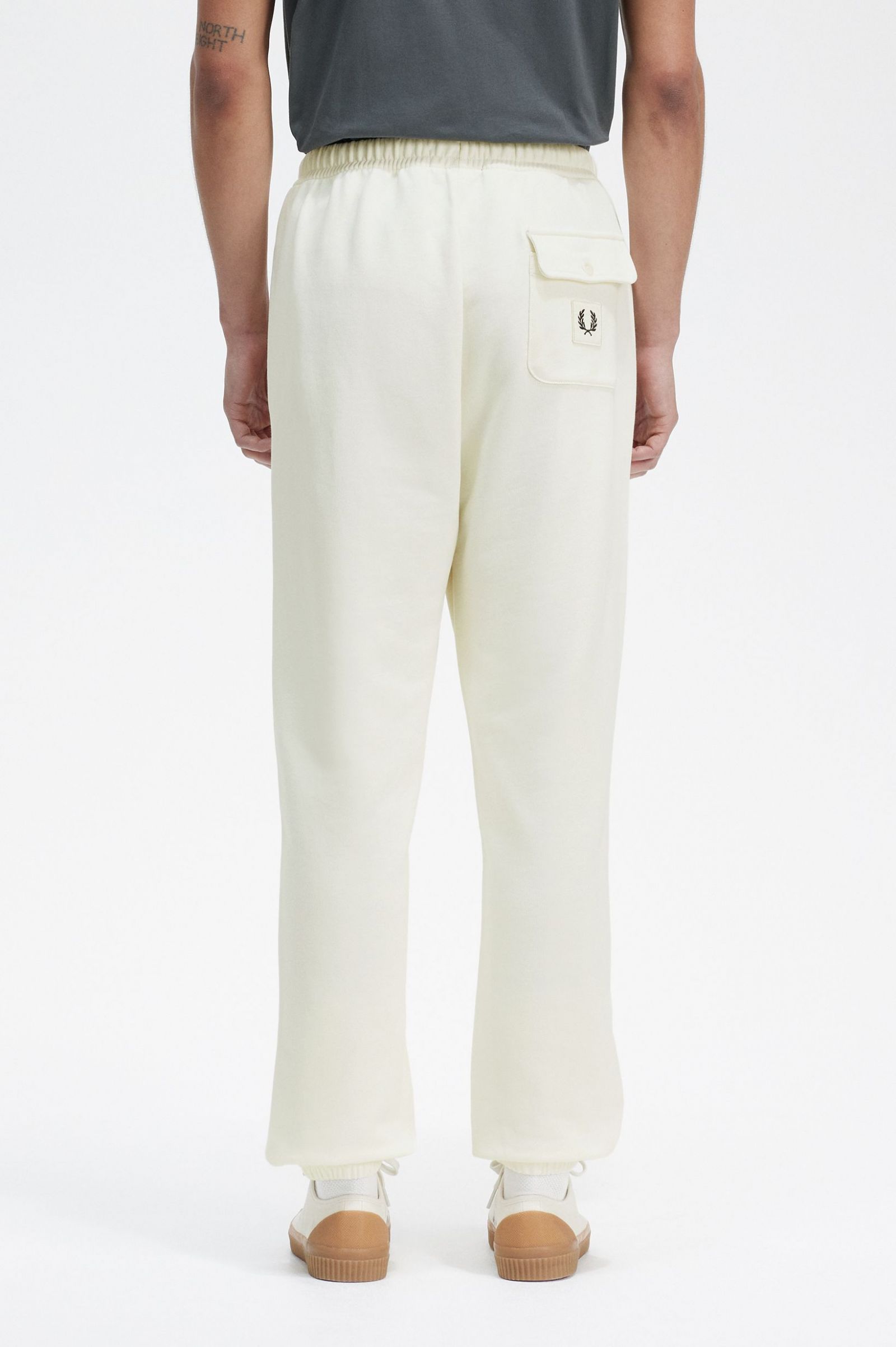Badge Detail Track Pants Ecru