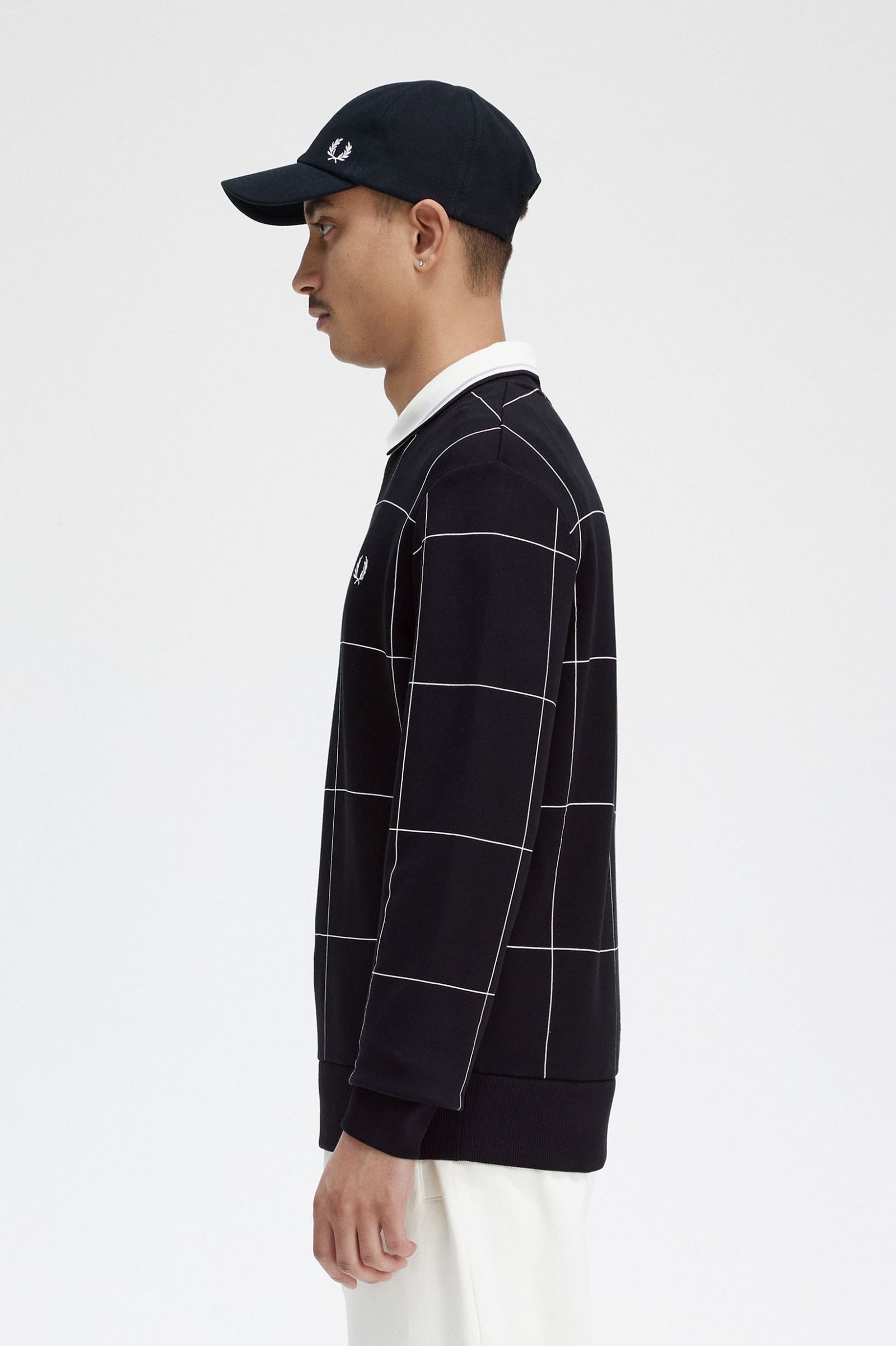 Grid Detail Sweatshirt Black