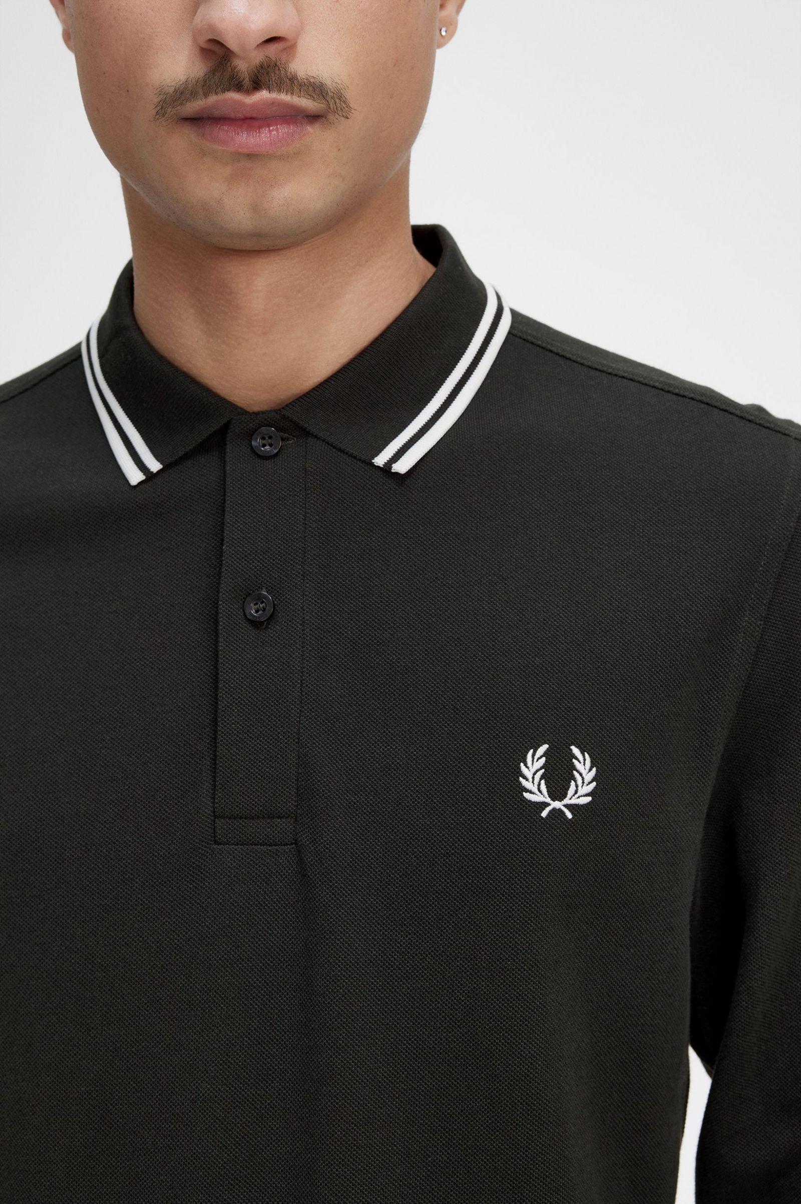 The Fred Perry ShirtM3636 Night Green / Snow White / Snow White