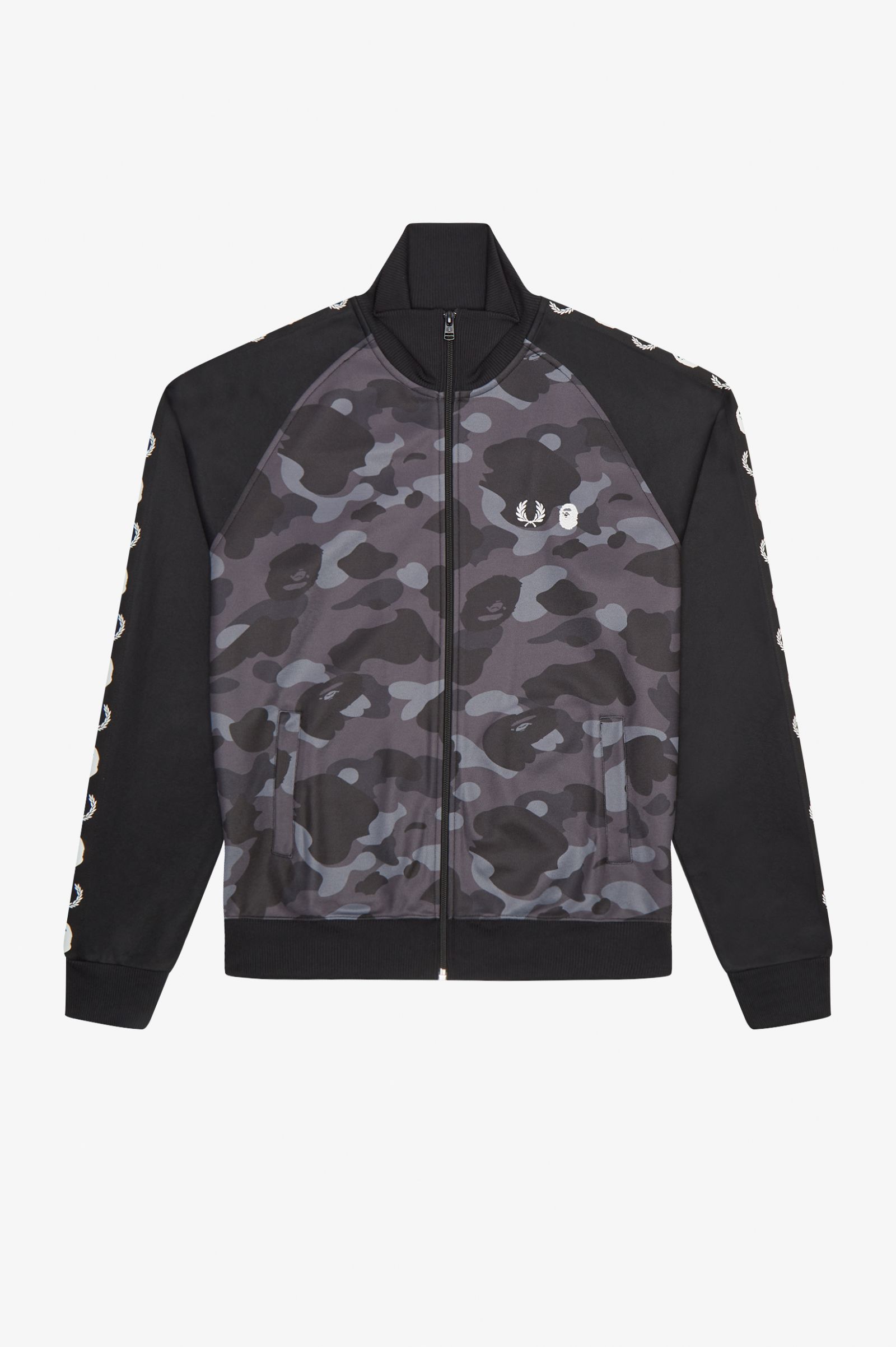 A Bathing Ape®Camouflage Panel Track Jacket Black