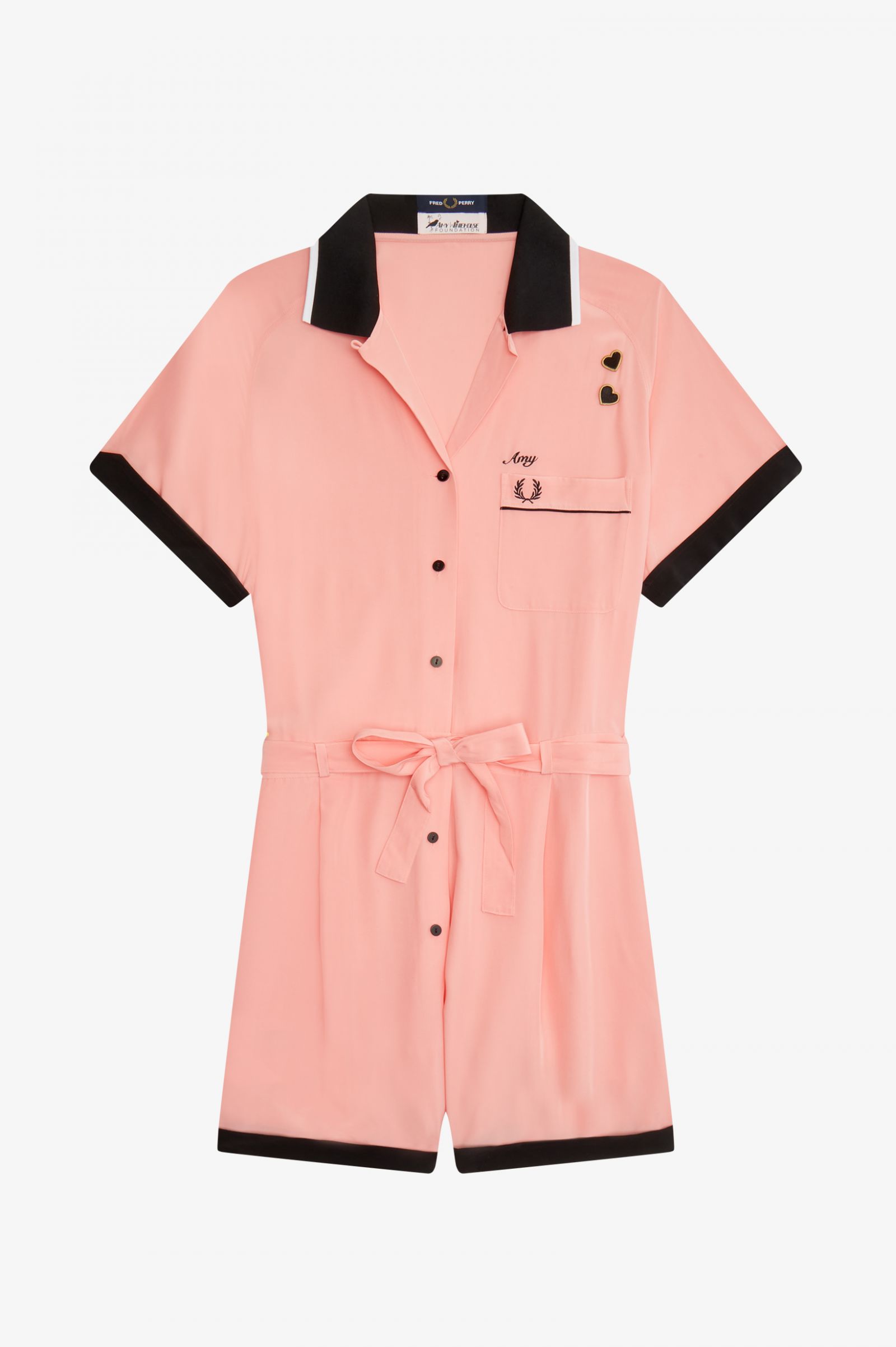 Amy Winehouse FoundationButton-Through Playsuit Black