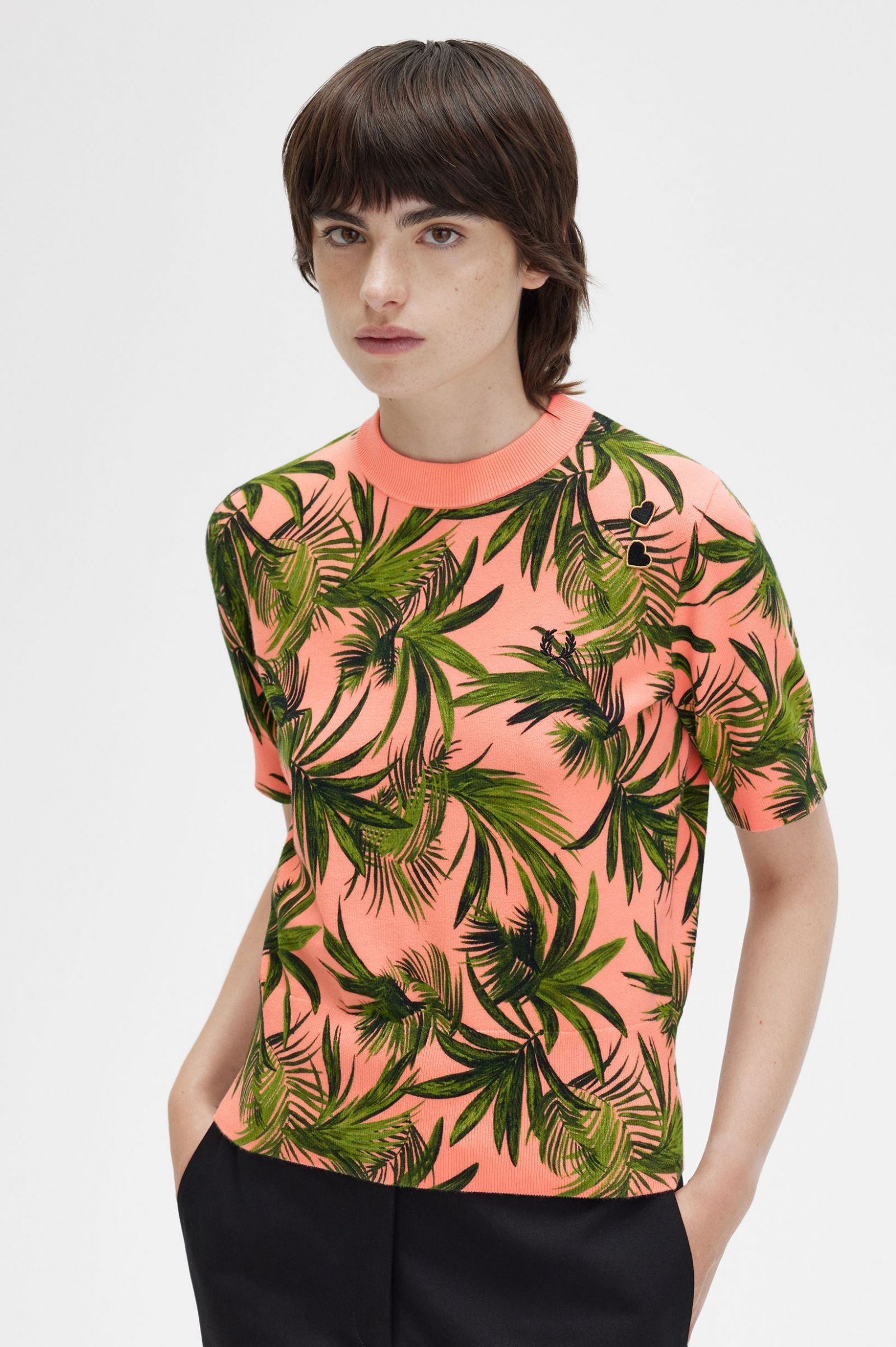 Amy Winehouse FoundationPalm Print Jumper Coral Heat