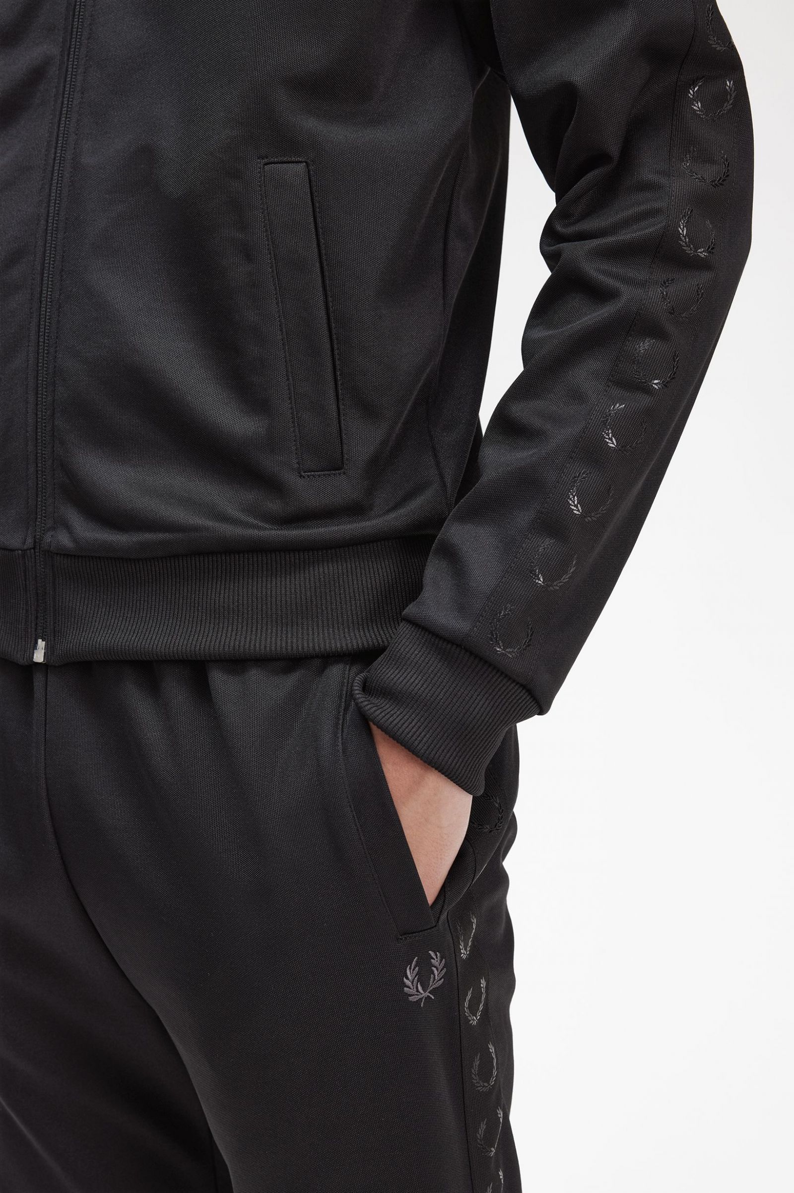 Tonal Tape Track Jacket Black
