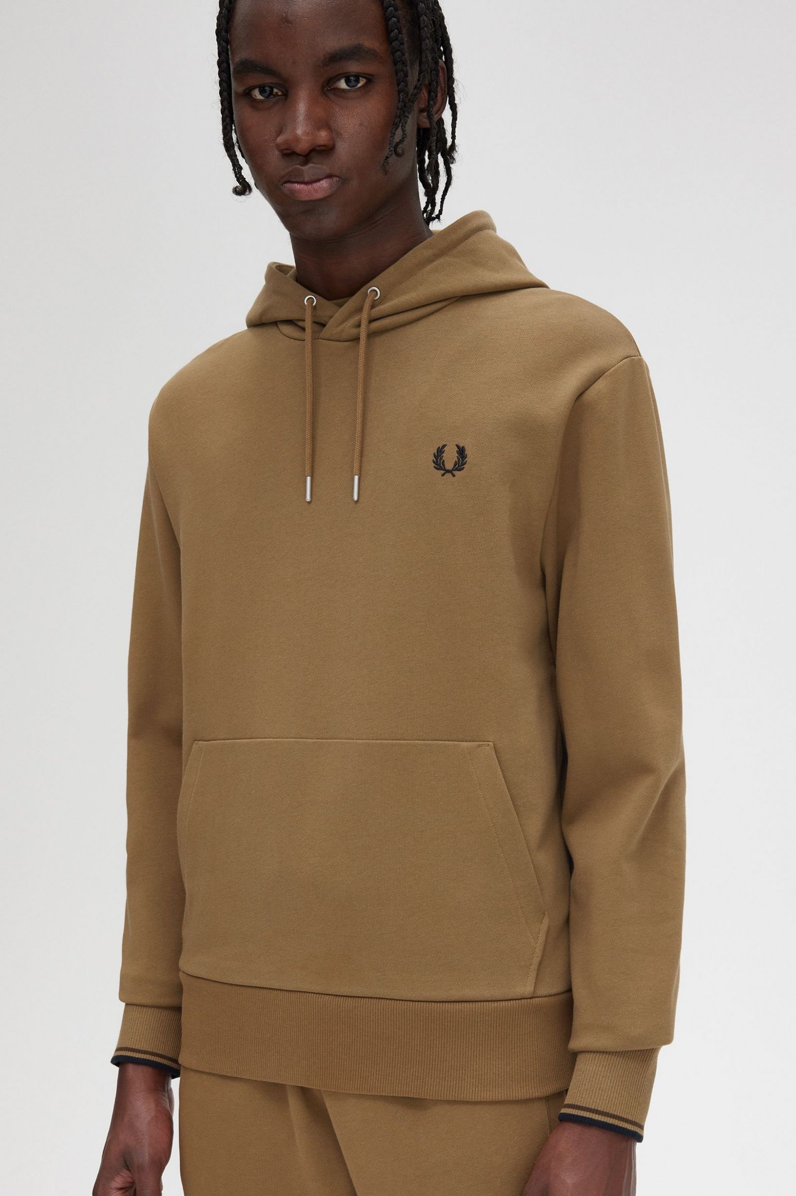 Tipped Hooded Sweatshirt Shaded Stone / Burnt Tobacco