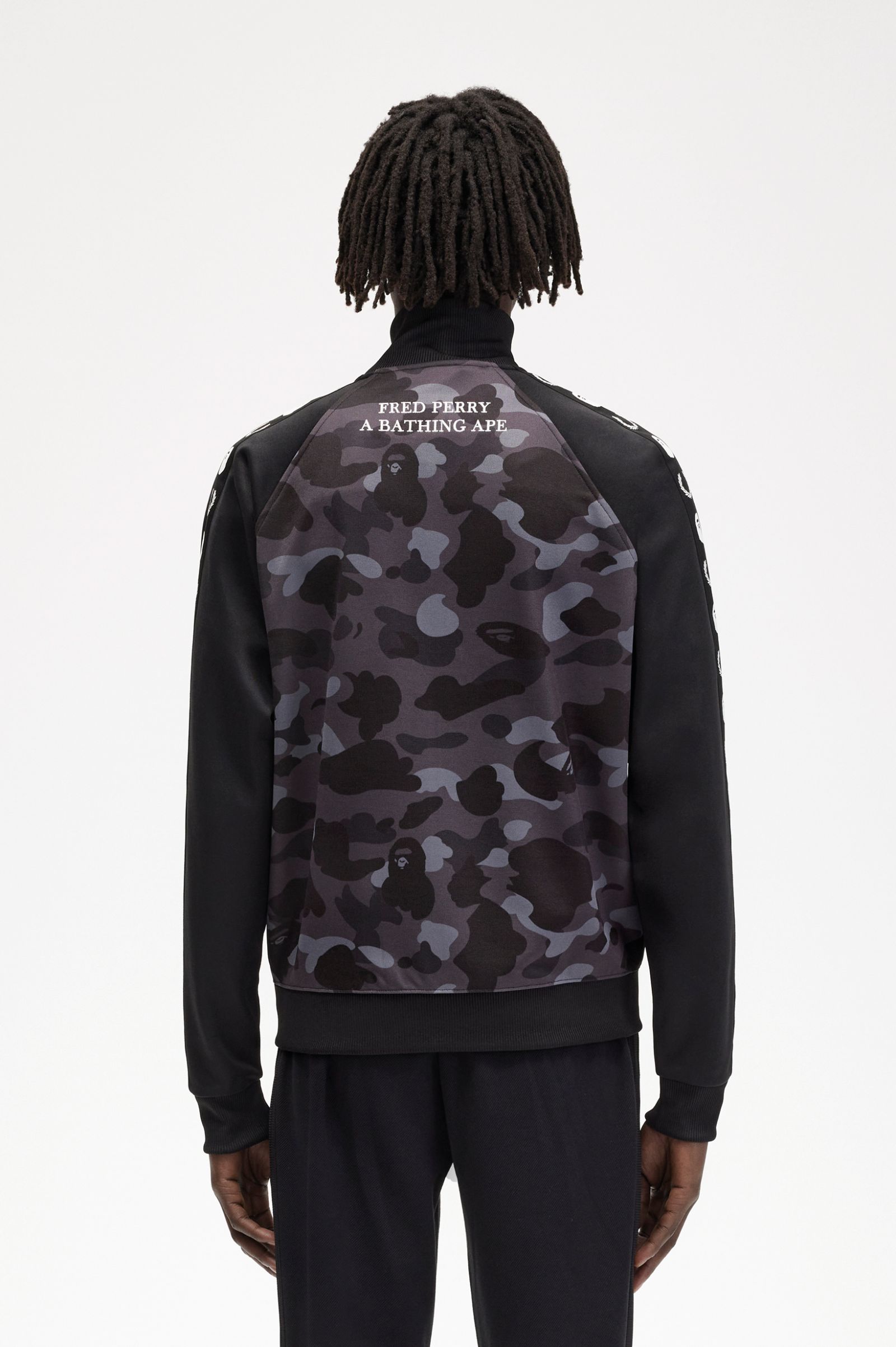A Bathing Ape®Camouflage Panel Track Jacket Black