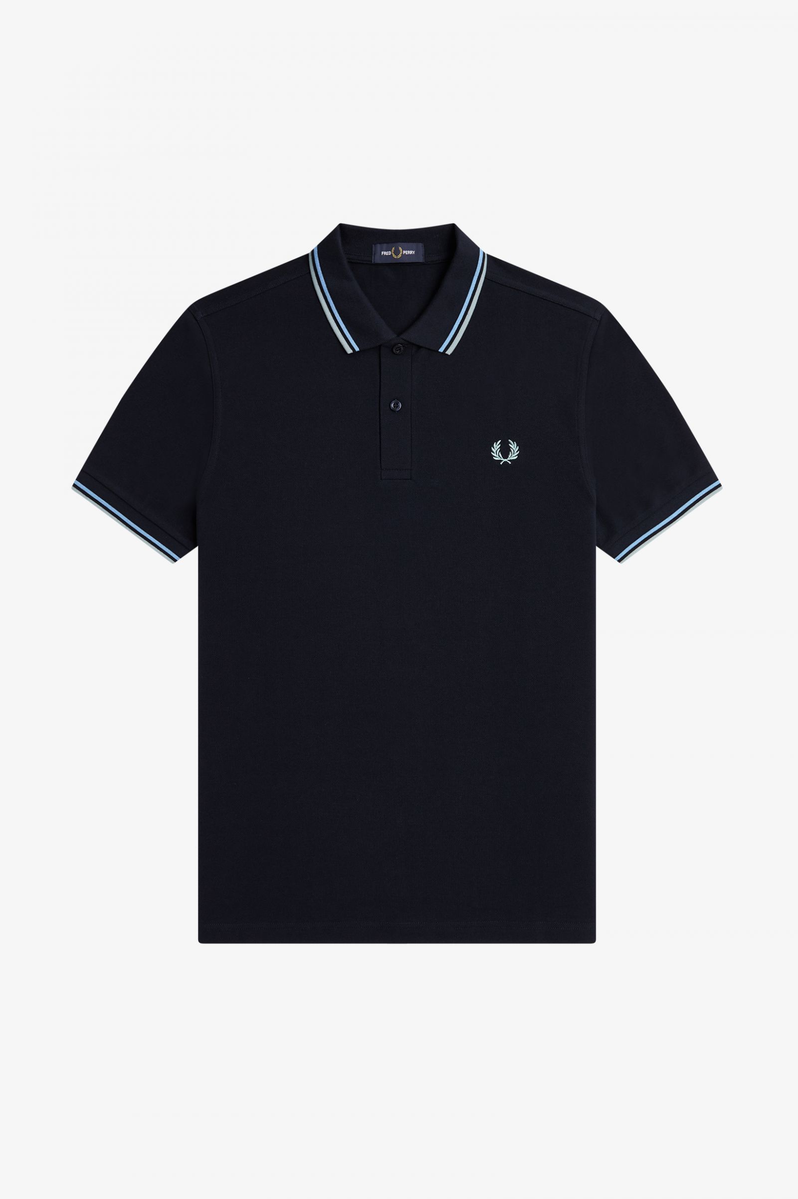 The Fred Perry ShirtM3600 Navy / Soft Blue / Silver Blue